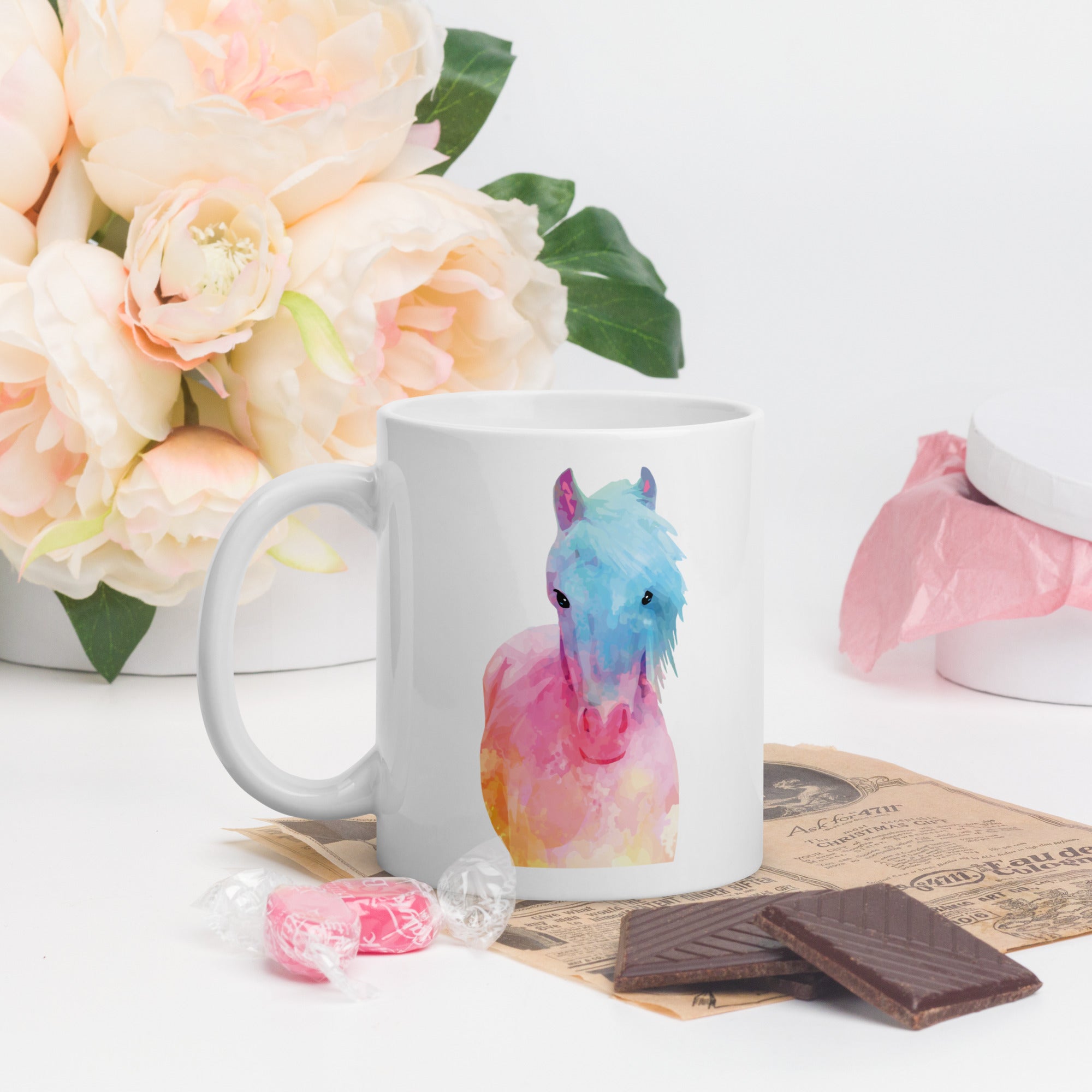 Horse in Sweet Pastels Mug、mySite、camillekostekn