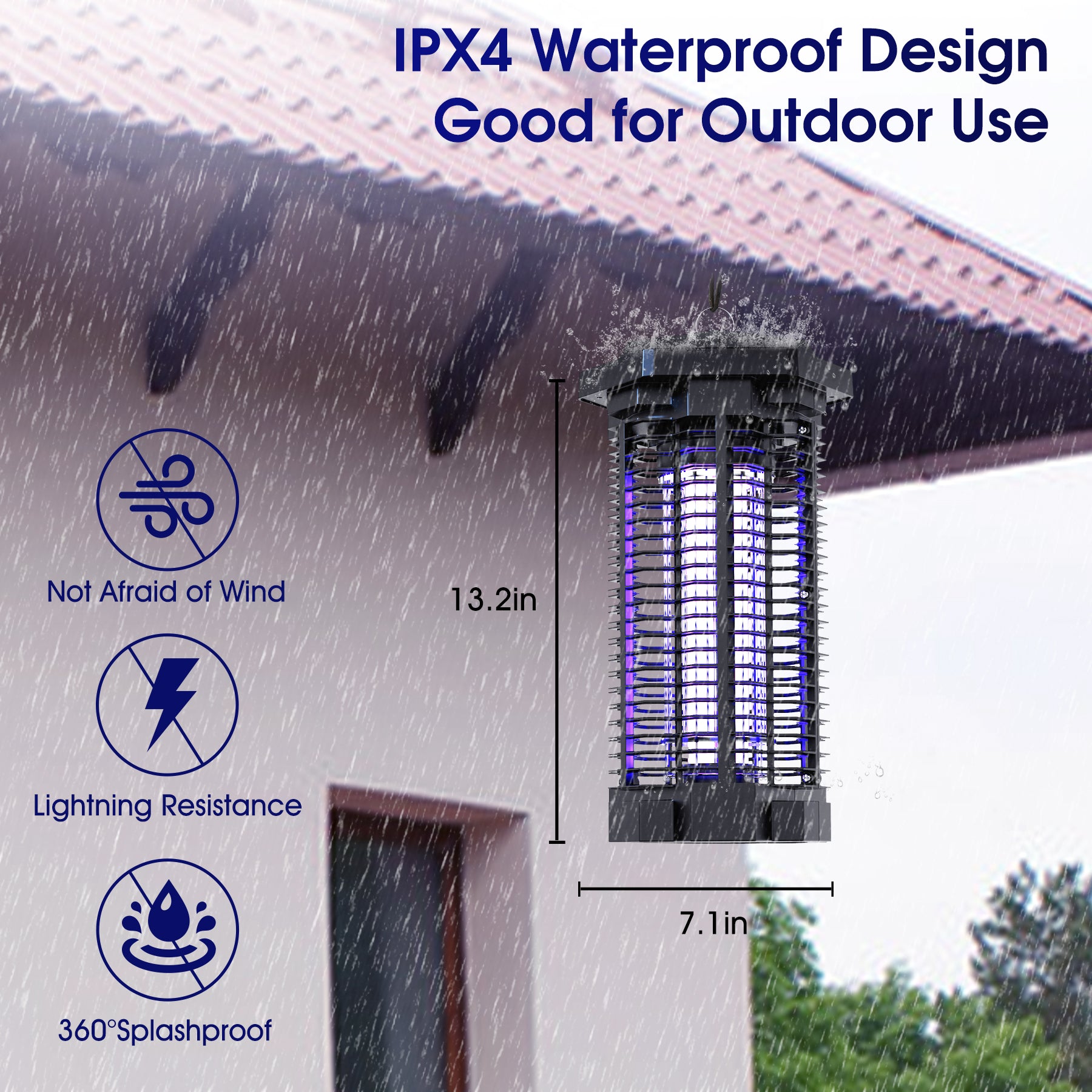 KLOUDIC Bug Zapper 4000 Volt Waterproof Electric Mosquito Killer Trap mosquito repellent outdoor for Home Backyard Patio Garden, Black、mySite、fannypackpong