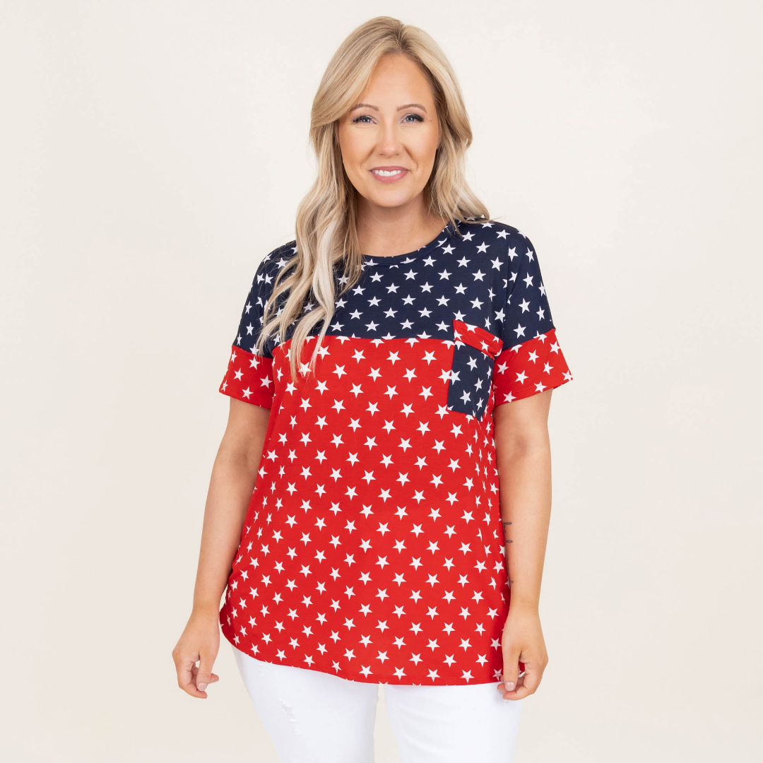  The Brighten Stars Top, Navy-Red、mySite、justintrudeaud