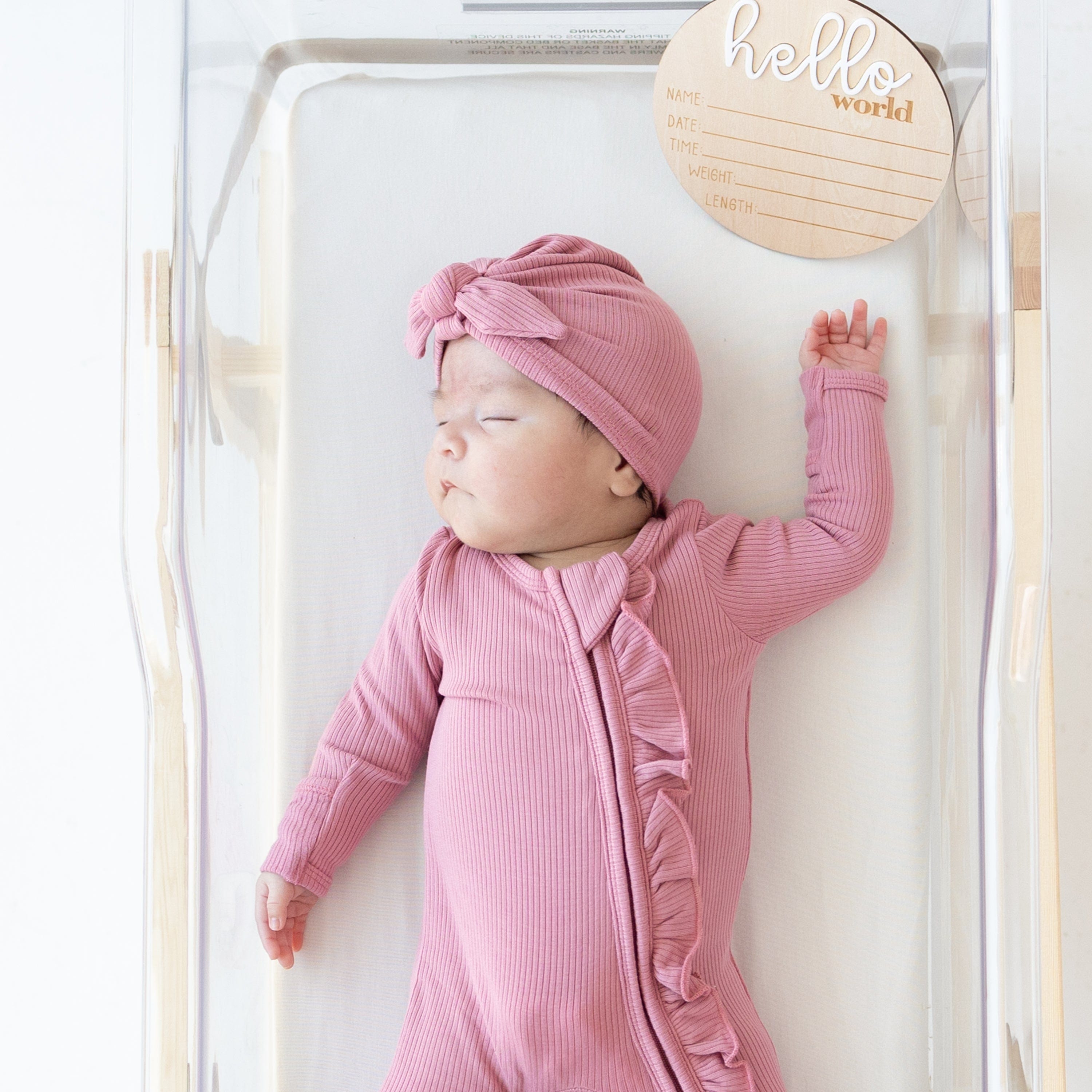  Ribbed Ruffle Zipper Footie in Apple Blossom、mySite、layawaytickets