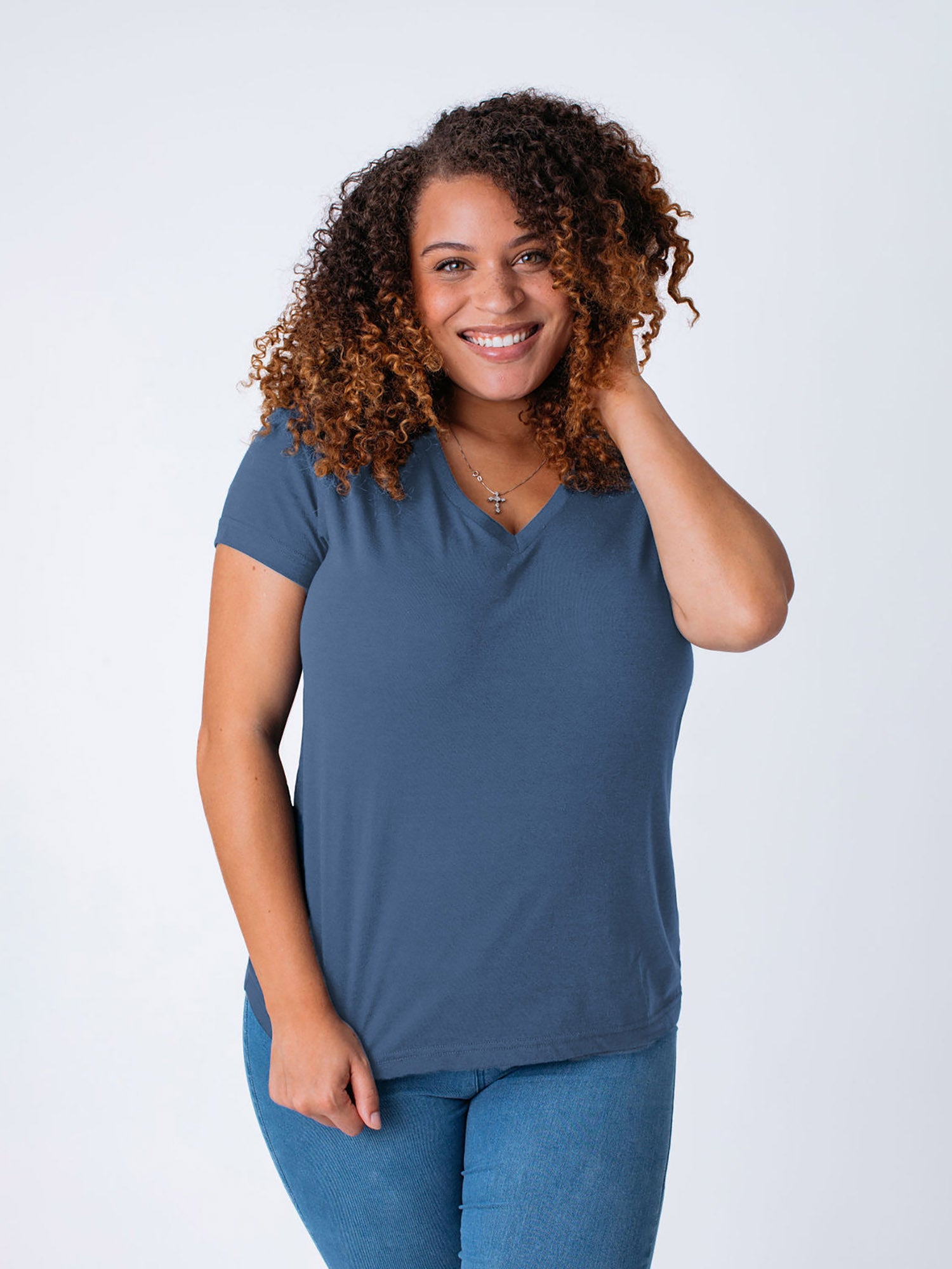  Women's Monsoon Blue V-Neck、mySite、ghnorth