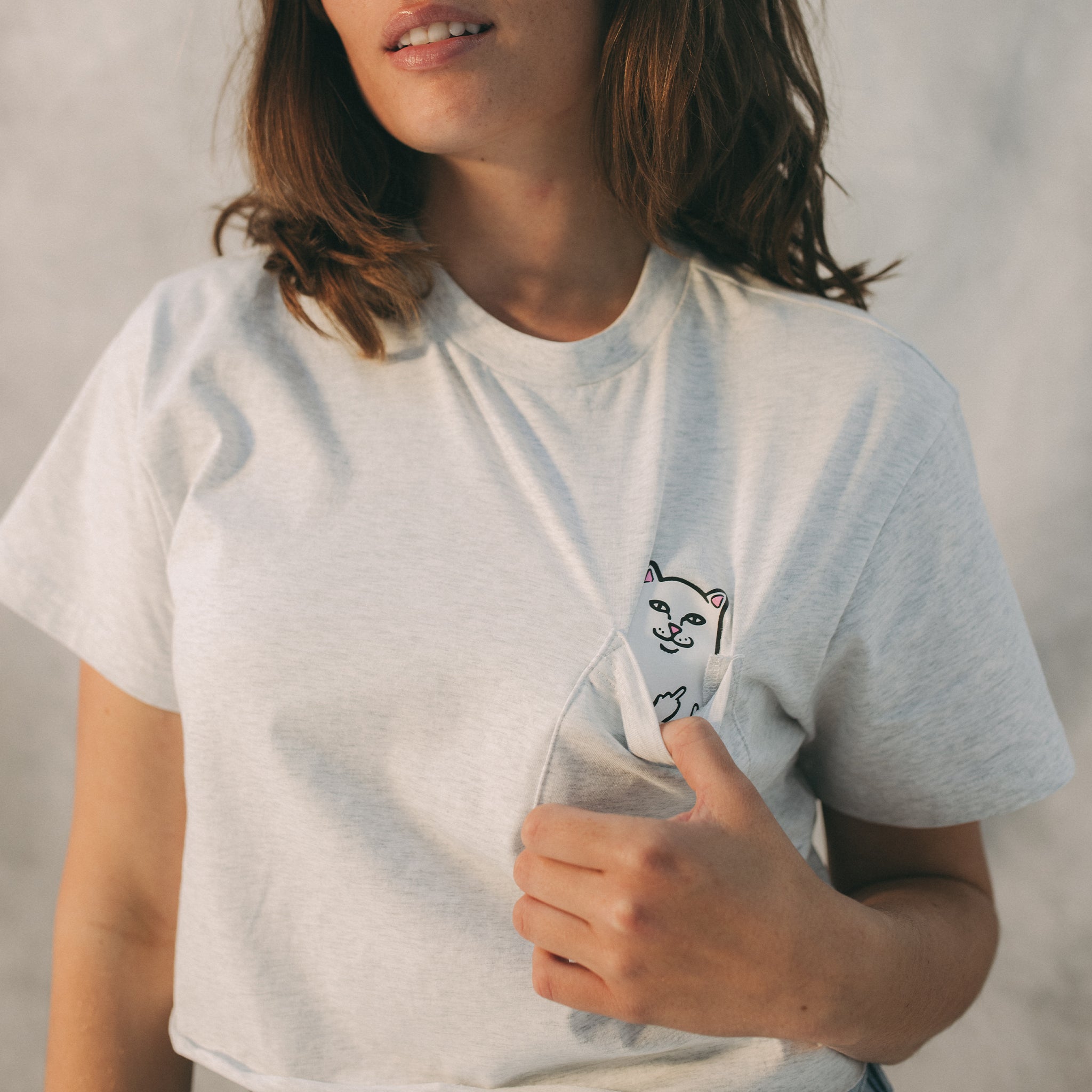  Lord Nermal Cropped Baby Pocket Tee (Ash Heather)、mySite、merchandisen