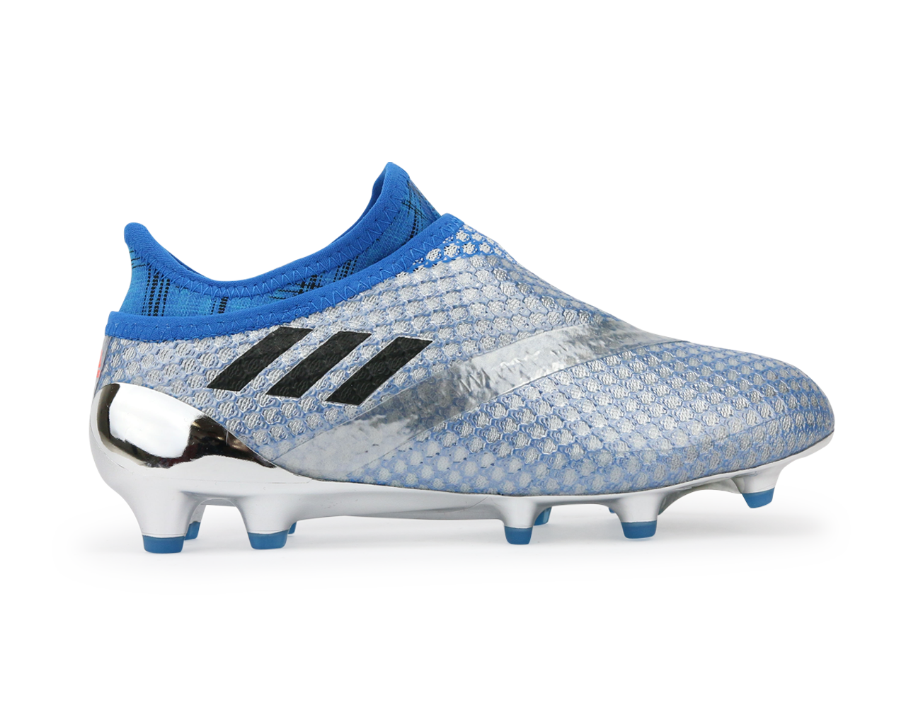 adidas Kids Messi 16+ Pureagility FG Silver Metalic/Core Black/Sho Blue、mySite、noshort