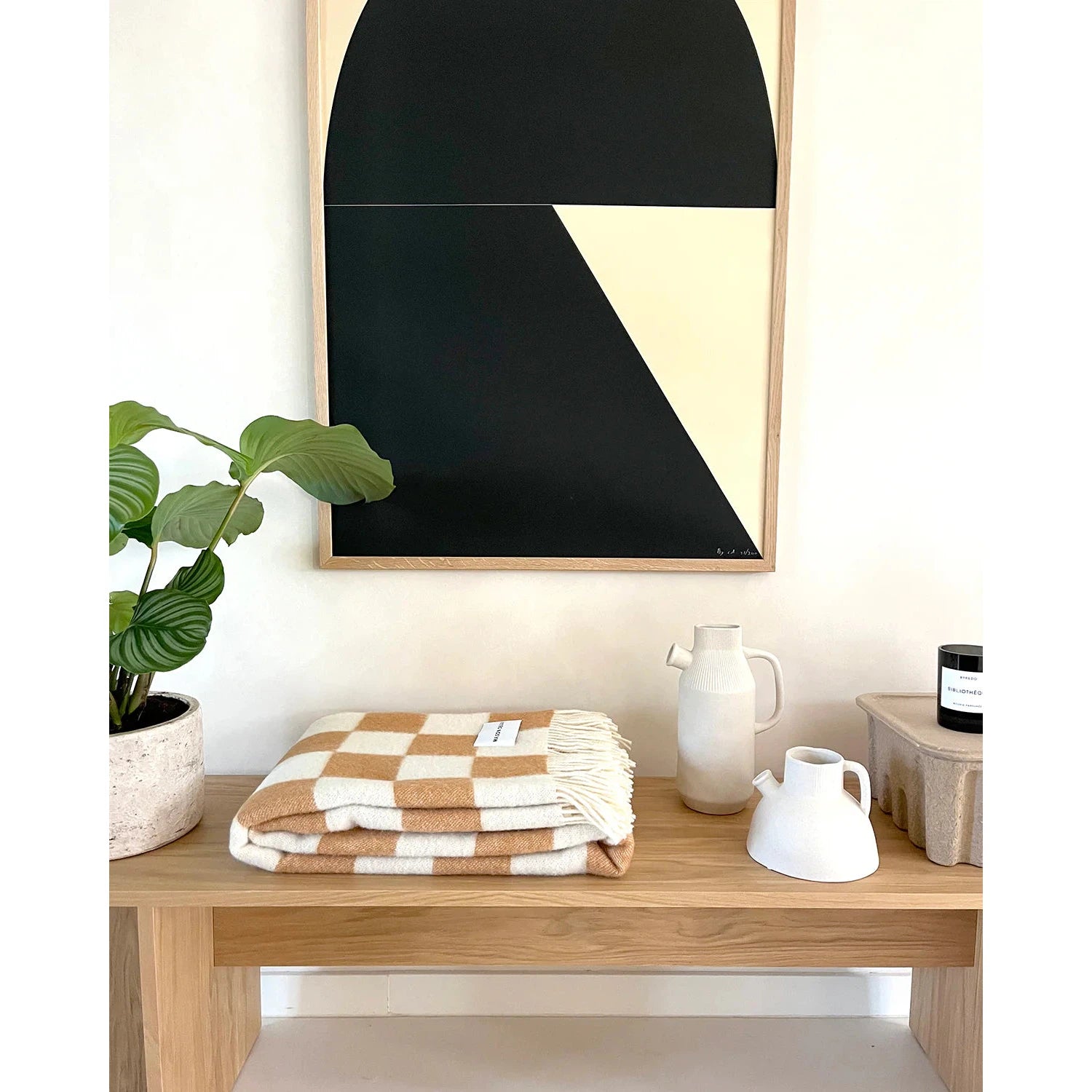 Checkerboard Terra Brown White Blanket、mySite、gigharbornorthrealestate