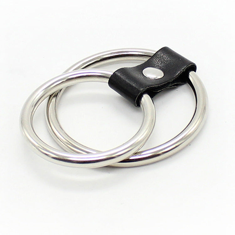 Come Closer Cock Ring | 2 Rings | Chrome | Vegan Leather、mySite、bottomscart