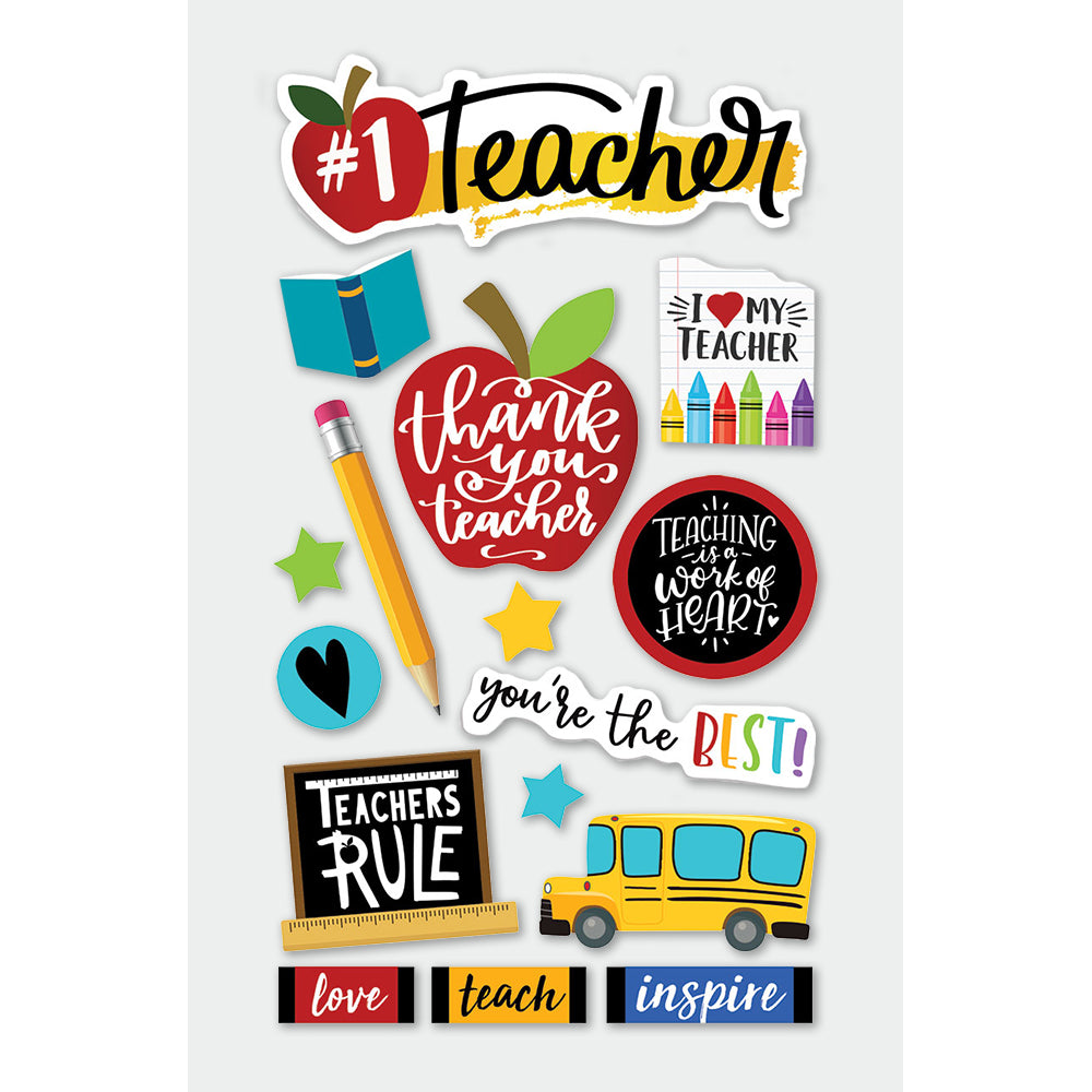  #1 Teacher Dimensional Stickers、mySite、ghnorth
