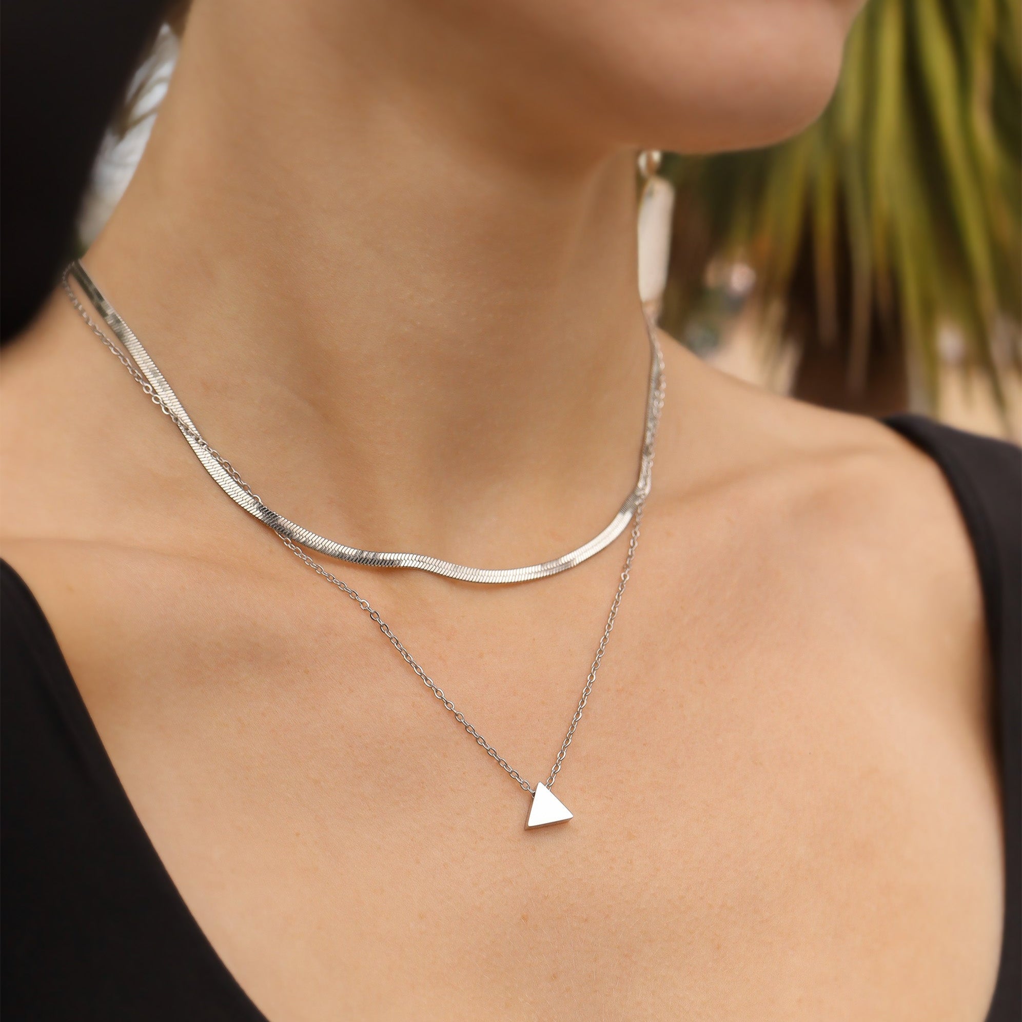 18K Gold PVD Stainless Steel Mini Triangle Bead Pendant / SBB0347、mySite、dreamappss