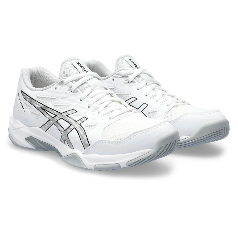 Asics Gel Rocket 11 Women's Indoor Court Shoe (White/Silver)