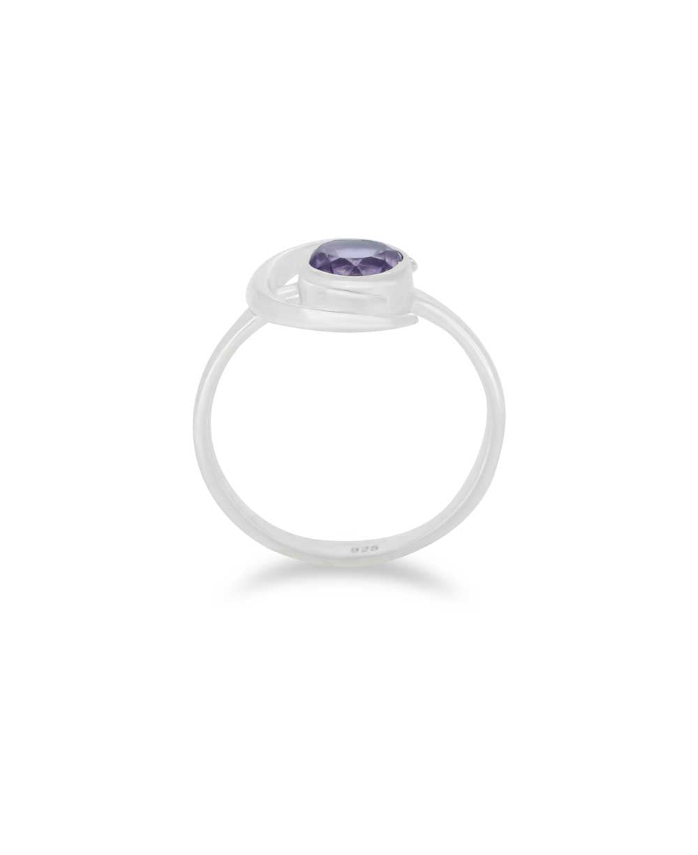 Sterling Silver Amethyst Ring with Crescent Moon、mySite、topwebapps