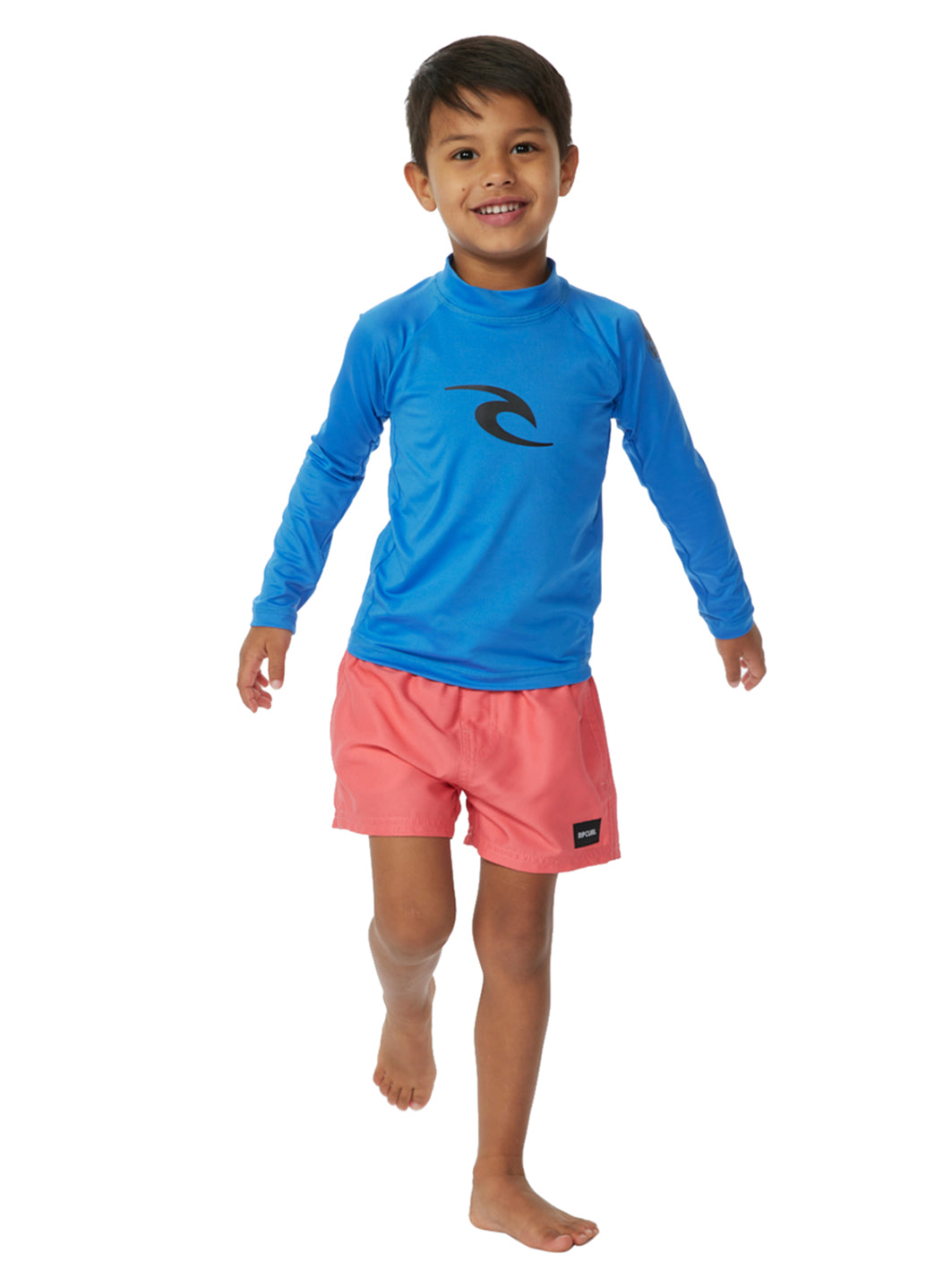 Rip Curl Boys' Brand Wave UPF 50+ Long Sleeve Rash Guard (Toddler, Little Kid)、mySite、noshort
