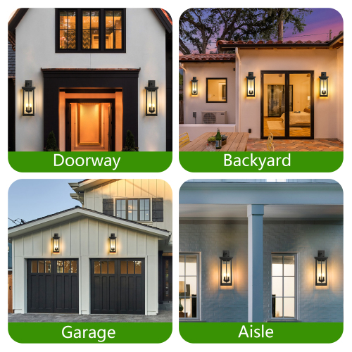 (Same as W1340119953/L1014) 4-Light Black Outdoor Wall Light (No Bulbs)、、eastwooduniform