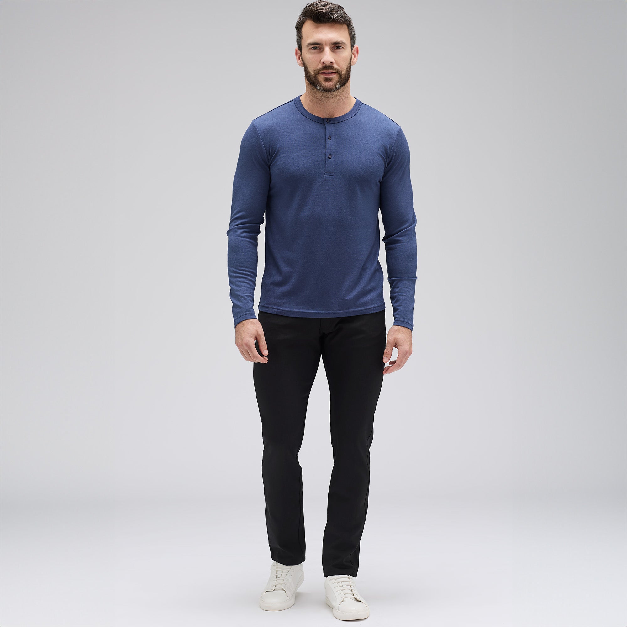 Men's Long Sleeve Merino Henley、mySite、noshort