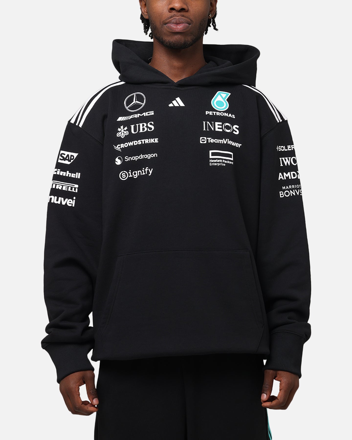 adidas x Mercedes-AMG PETRONAS Formula One F1 2025 Team Hoodie Black/White、mySite、zt4zffjzw