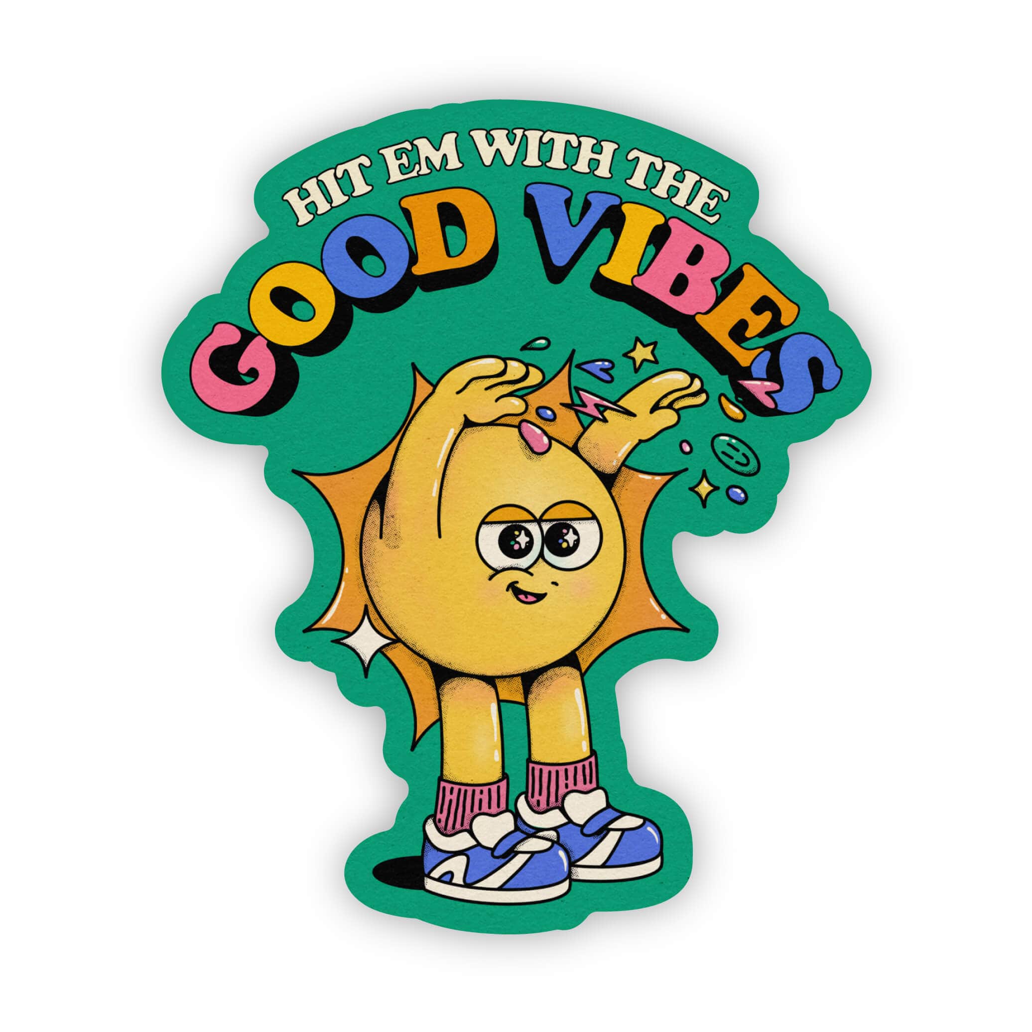  Hit em with the Good Vibes sticker、mySite、ghnorth