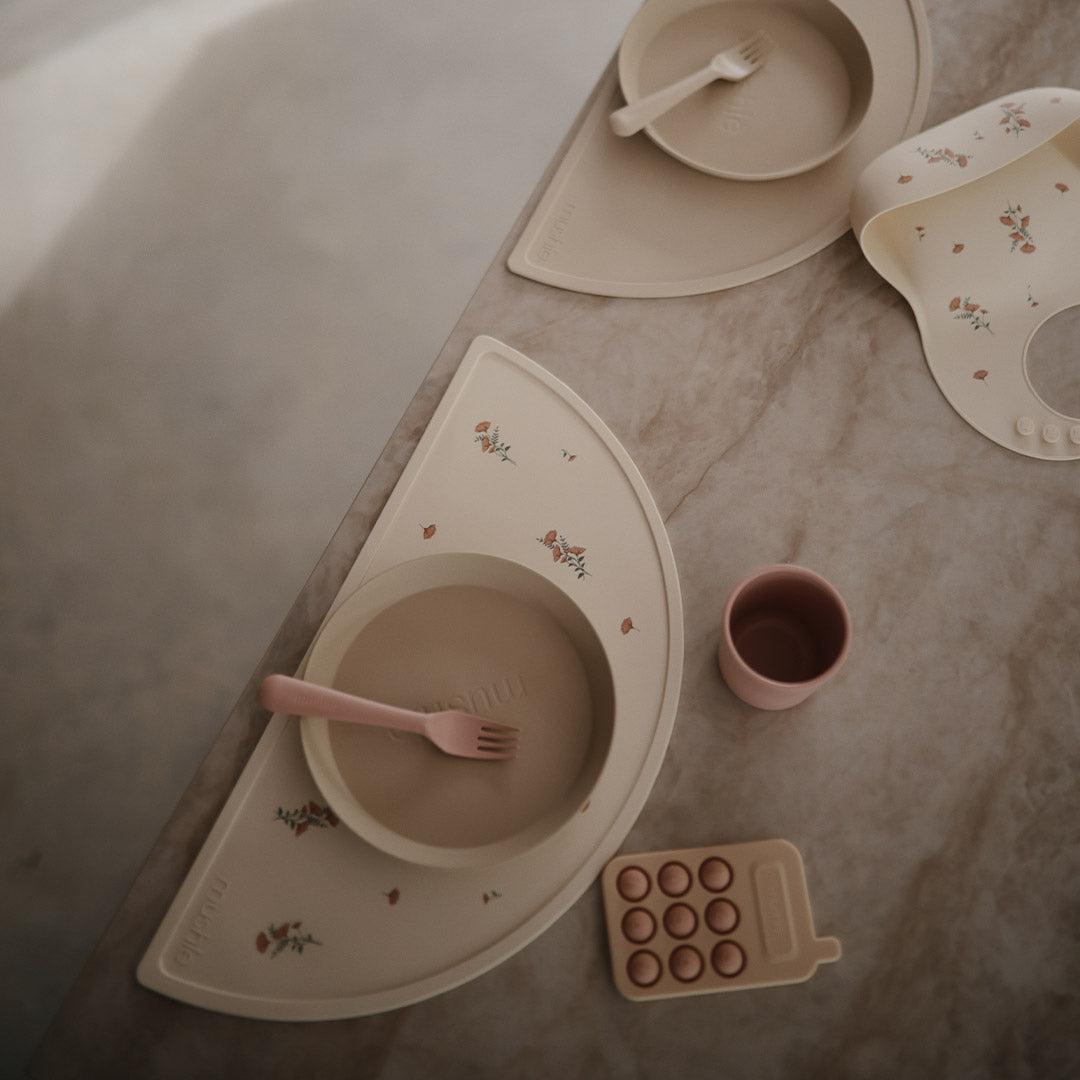  Mushie Silicone Mat - Pink Flowers、mySite、merchandisen