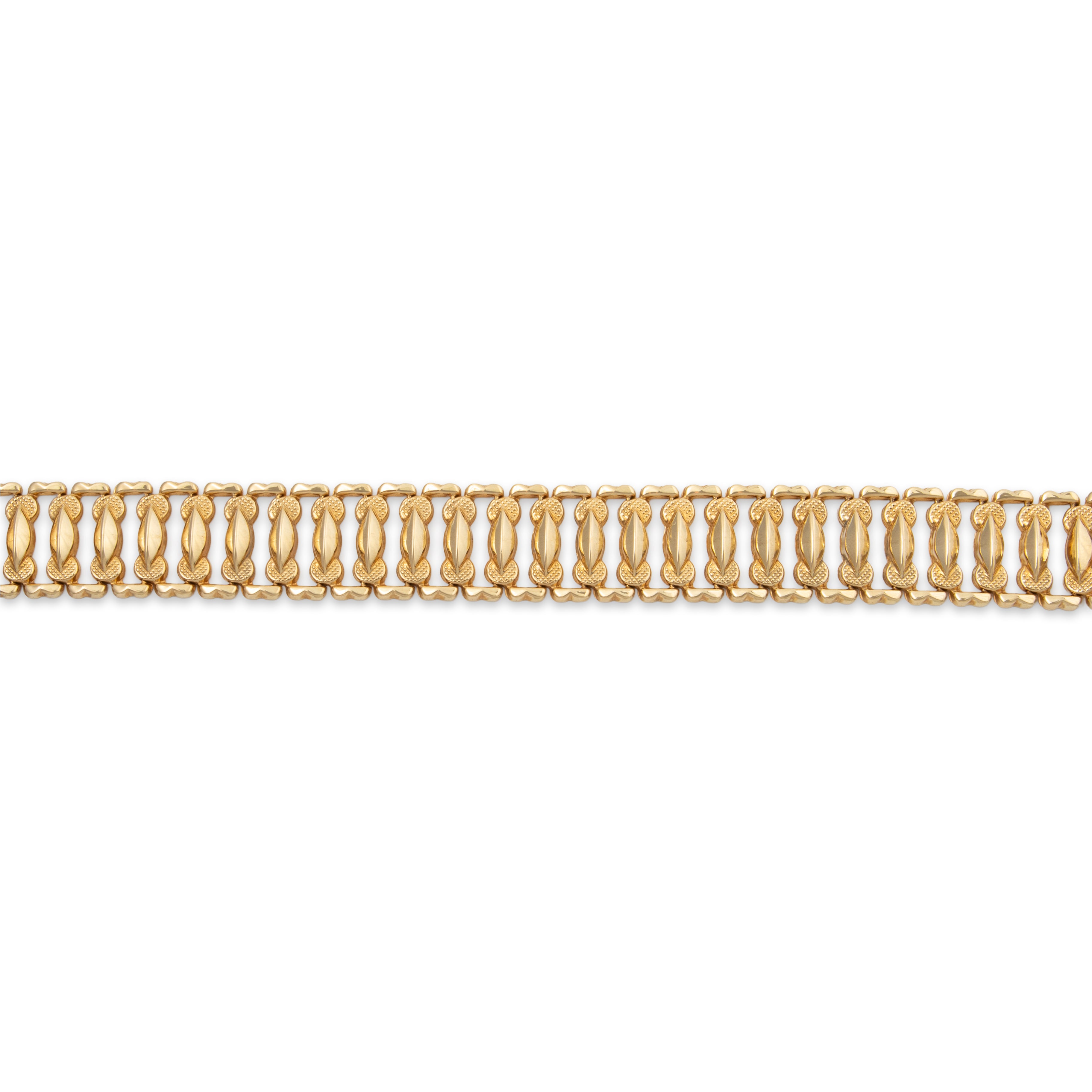 Vintage Italian 14k Yellow Gold Openwork Navette Wide Link Bracelet 7、mySite、hinf8tx79