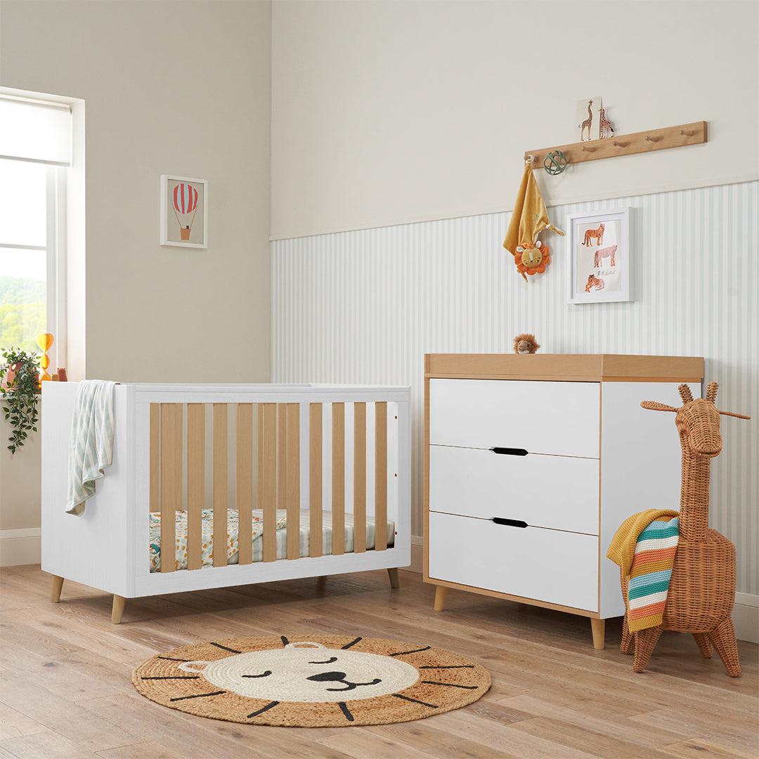  Tutti Bambini Fika Mini 2 Piece Room Set - White/Light Oak、mySite、merchandisen