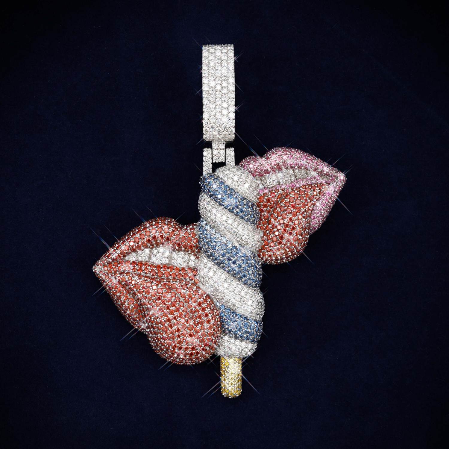 ICECREAM LICK Custom Moissanite Logo Pendant 14K Gold、mySite、hinf8tx79