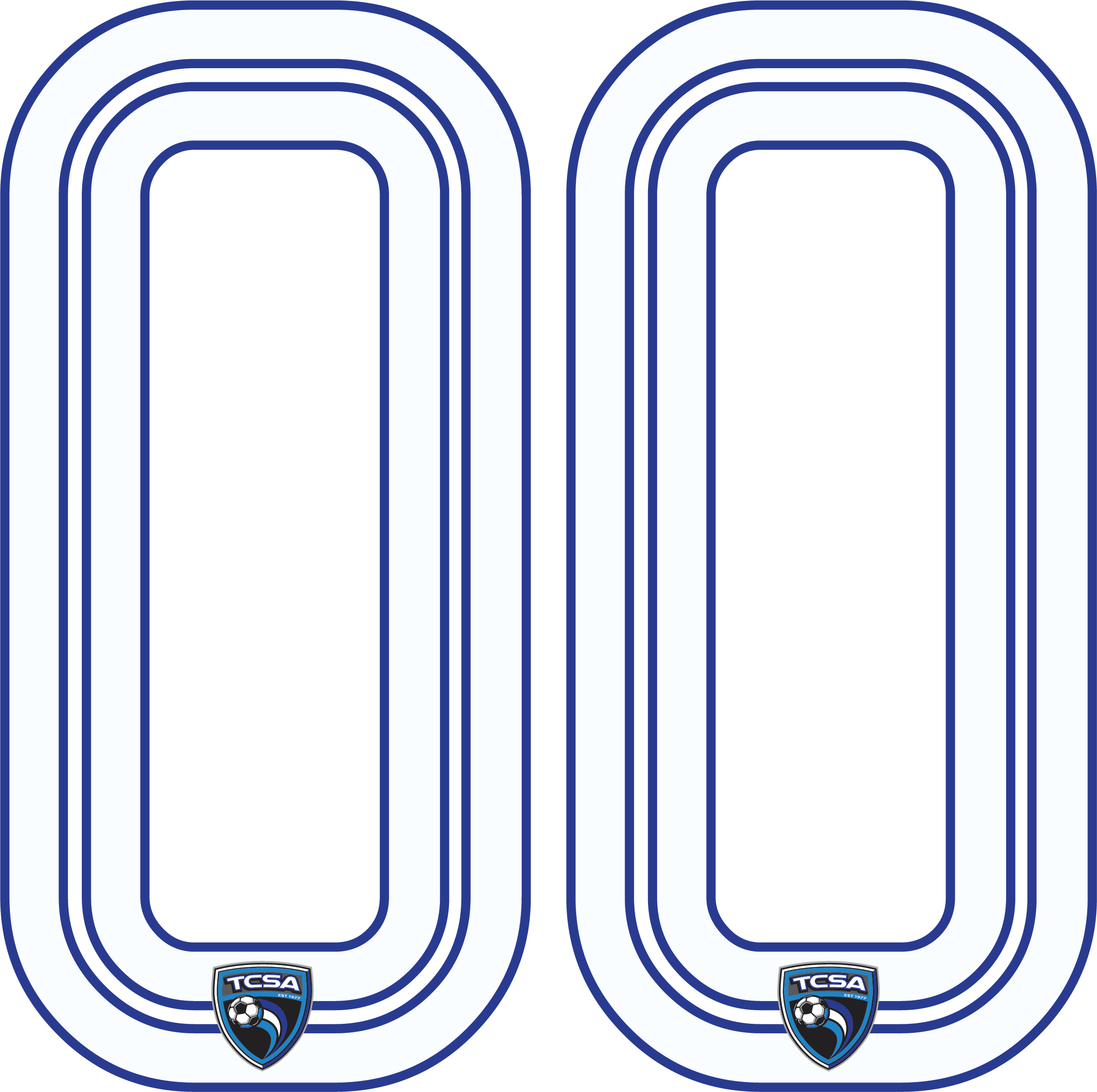 TCSA Numbers 9in White/Royal、mySite、noshort