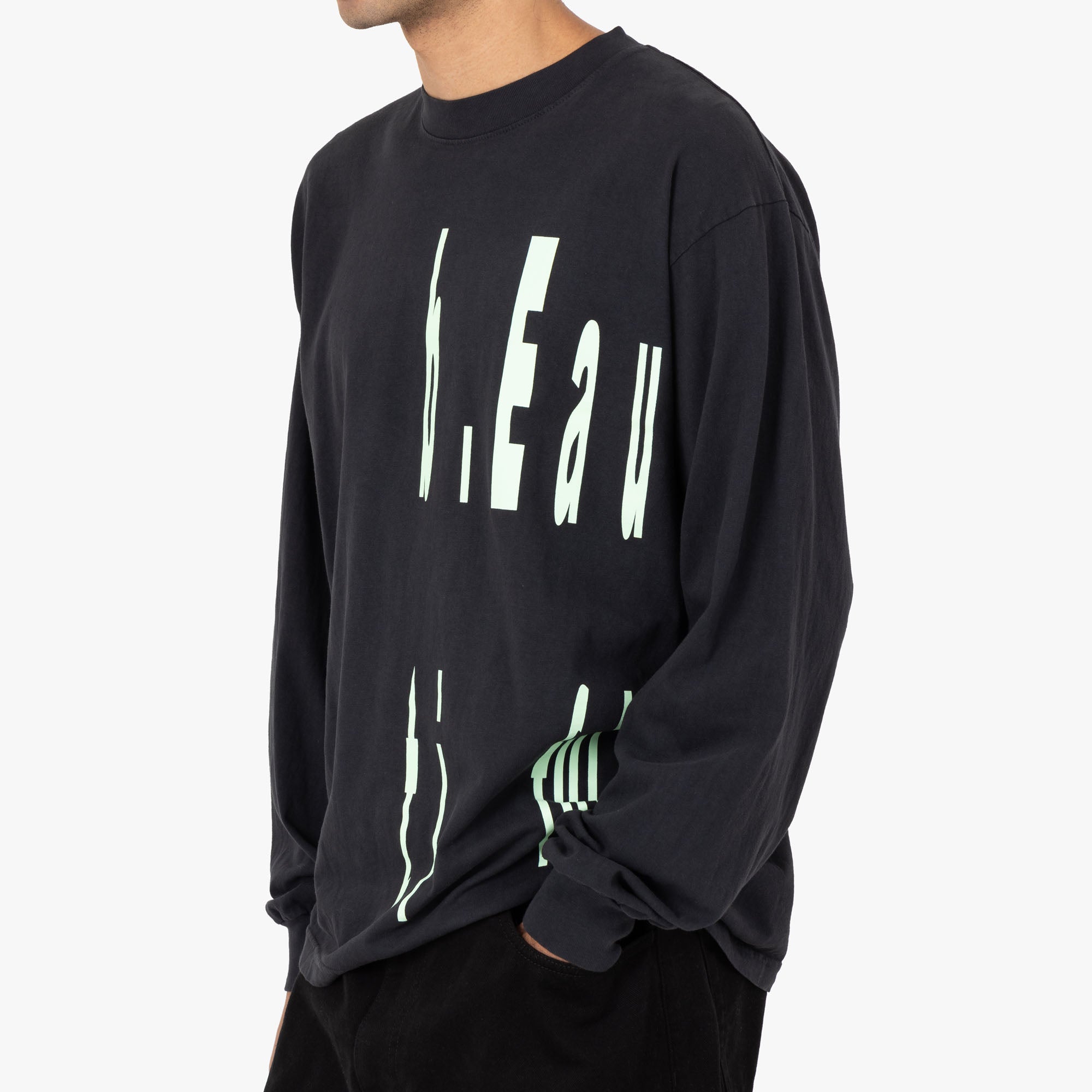  b.Eautiful Left Logo Long Sleeve Shirt / Black、mySite、merchandisen