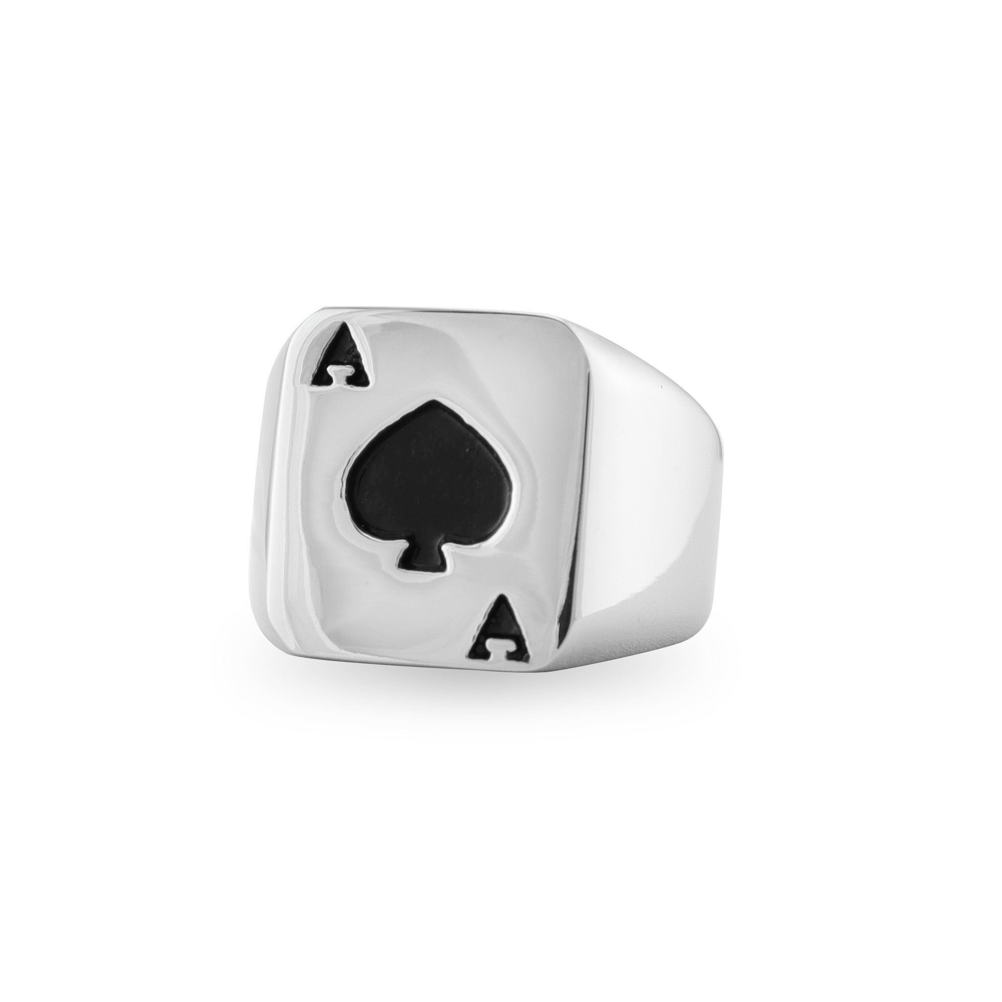 Stainless Steel Black Ace Of Spades Signet Ring / PSB023、mySite、dreamappss