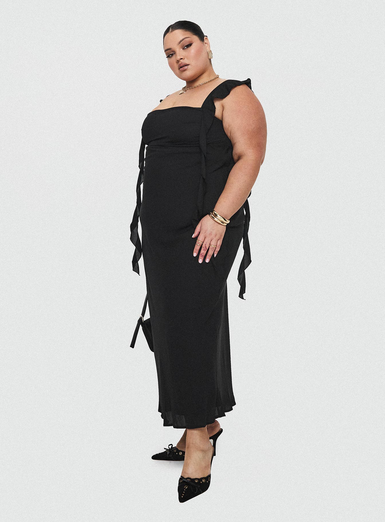 Lanai Maxi Dress Black Curve、mySite、solidvoid