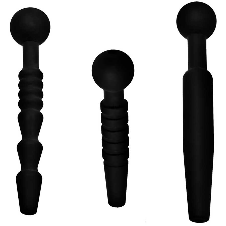 Dark Rods 3 Piece Black Silicone Penis Plug Set、mySite、bottomscart