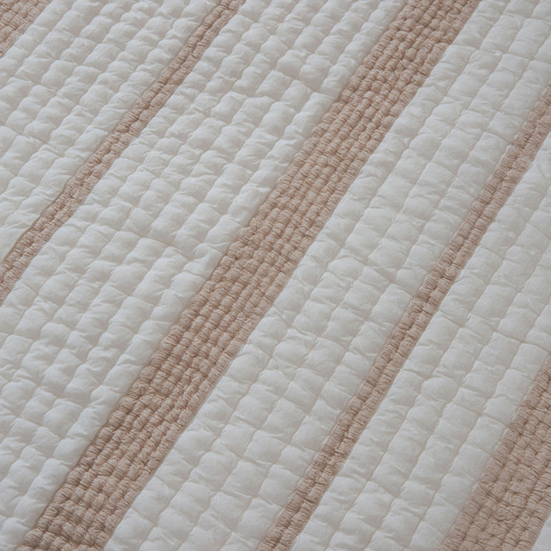 Cotton Bedspread with Pillow Covers | Ivory & Beige | Set of 3、mySite、camillekostekn