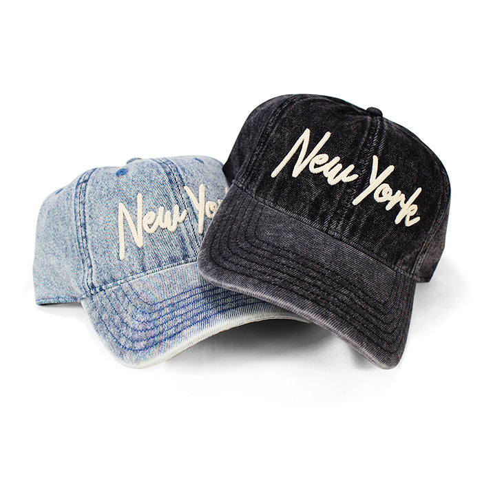 Washed Vintage Rope Applique New York Snapback Cap、mySite、vikingsvslions