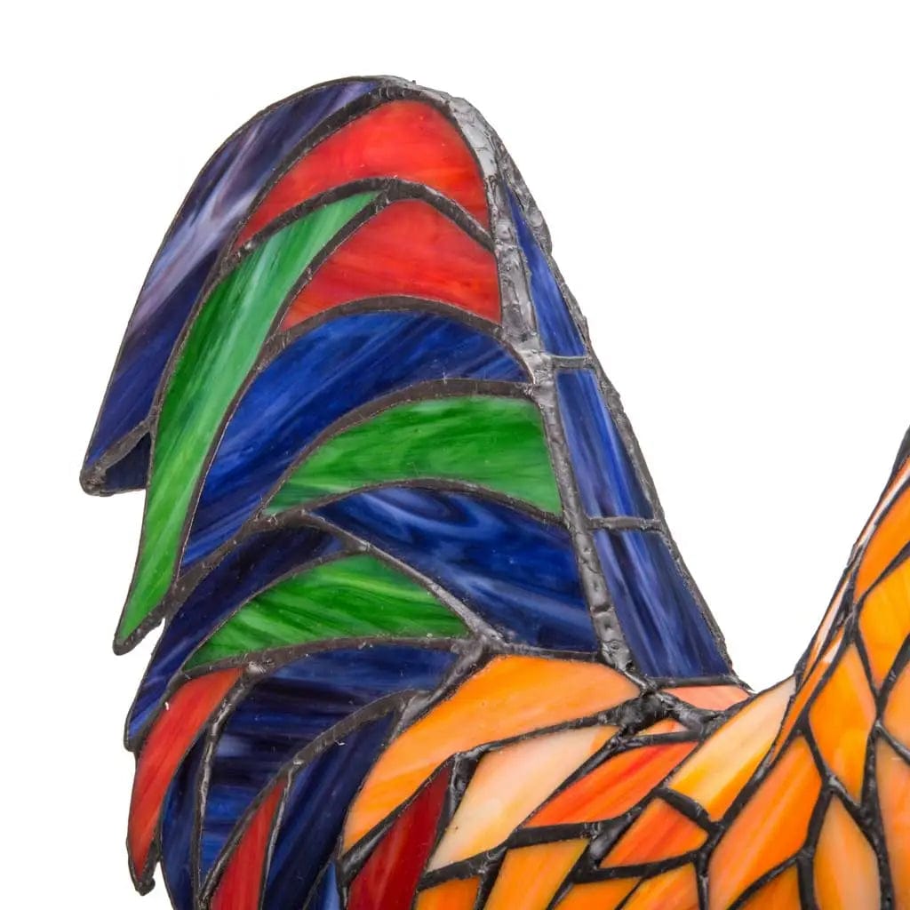 Rooster Tiffany Style Colorful Chicken Stained Glass Lamp or Hanging Panel、mySite、g9winljtr