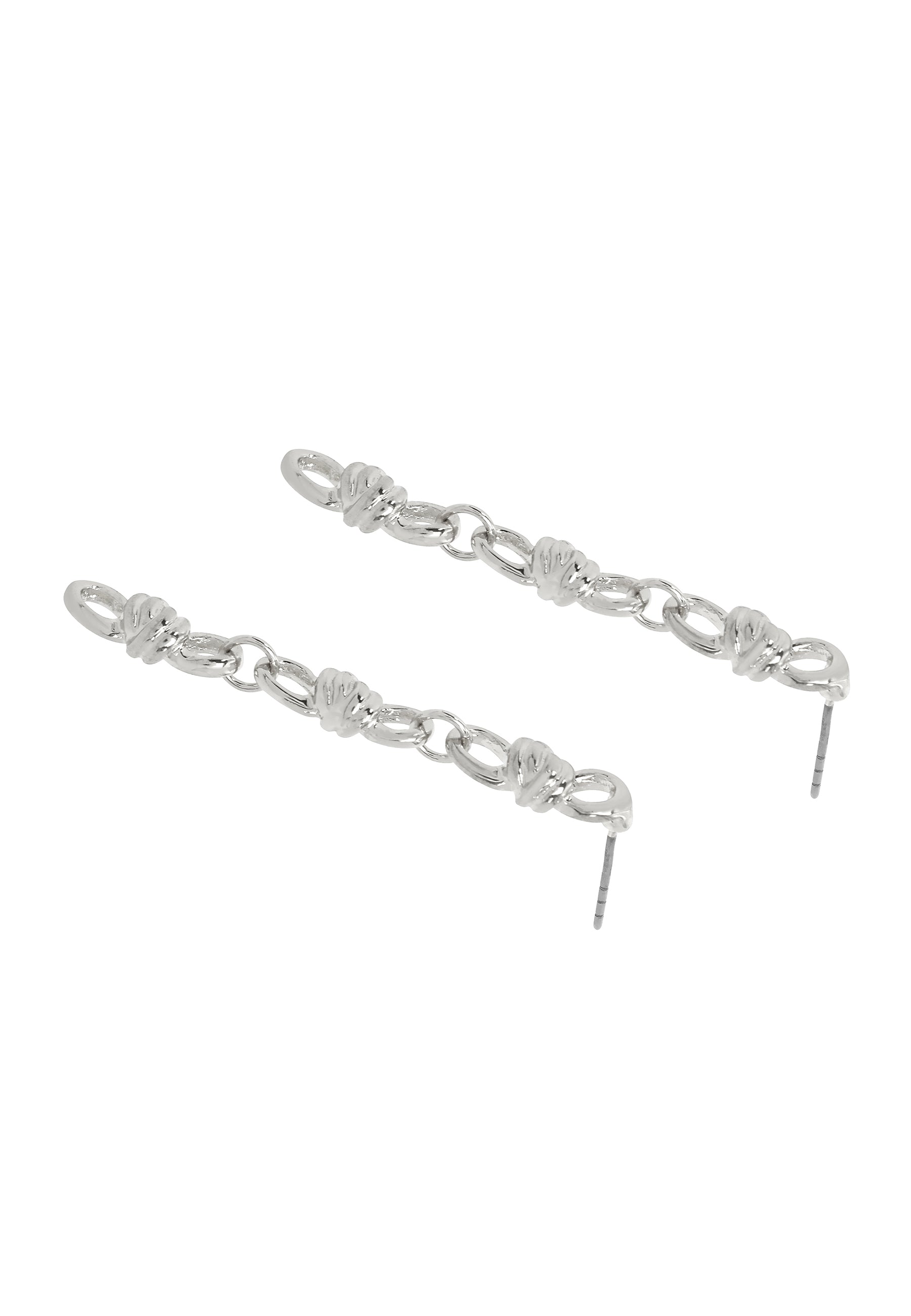 KNOT LINEAR EARRINGS SILVER、mySite、dreamappss