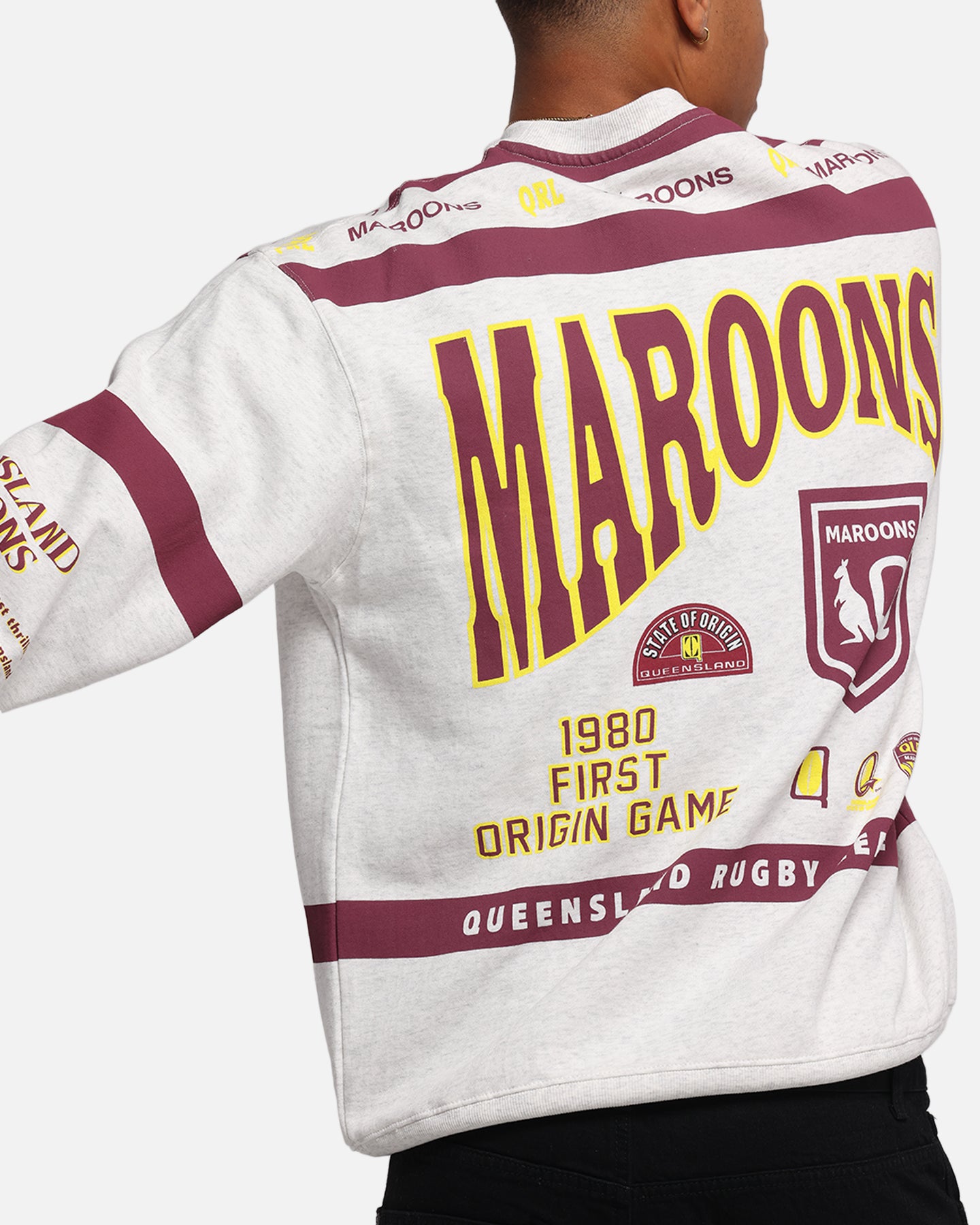 Queensland Rugby League Queensland Maroons Team Crewneck Silver Marle、mySite、zt4zffjzw