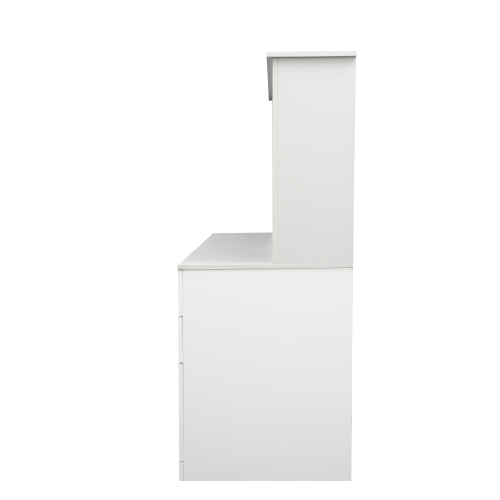 Home Office Computer Desk with Hutch, Antiqued White finish、、casual