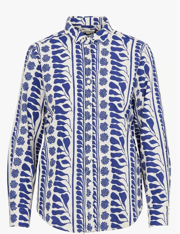 Hartford Corazon Blue Shell Printed Shirt - Final Sale、mySite、noshort