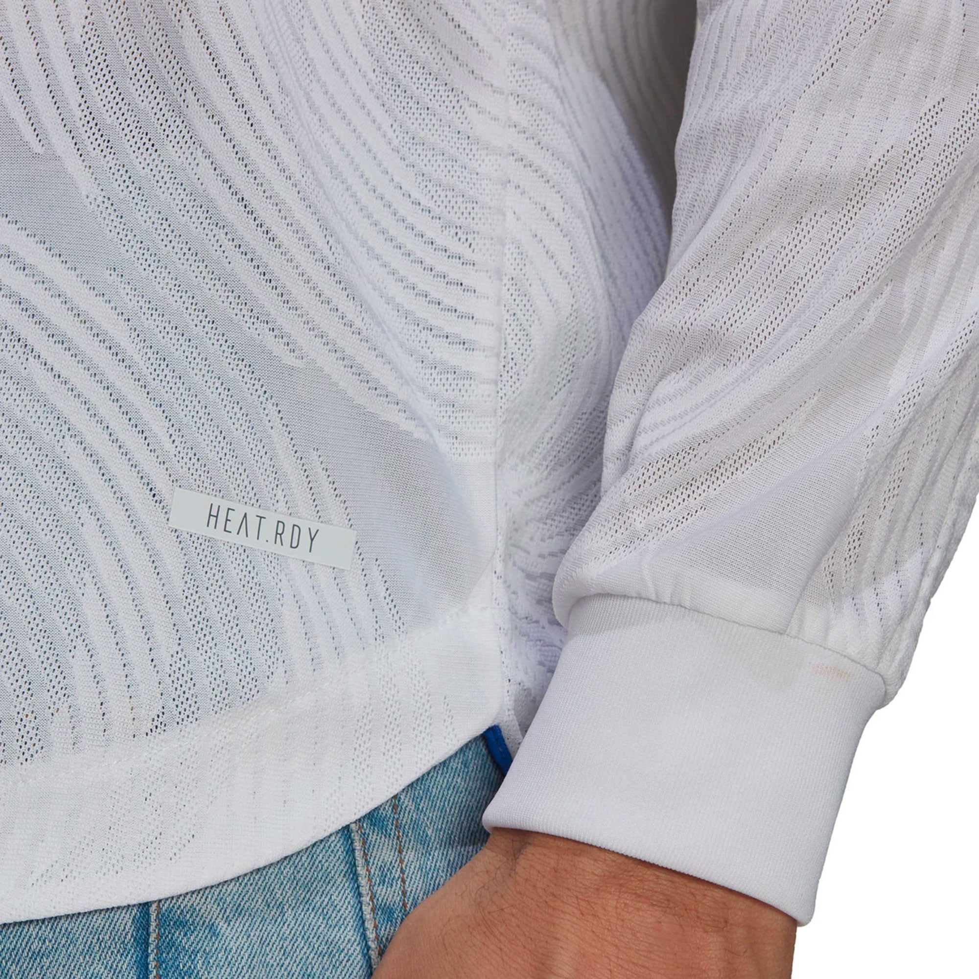 adidas Men's Real Madrid 2021/22 Long Sleeve Authentic Home Jersey White/Blue、mySite、noshort