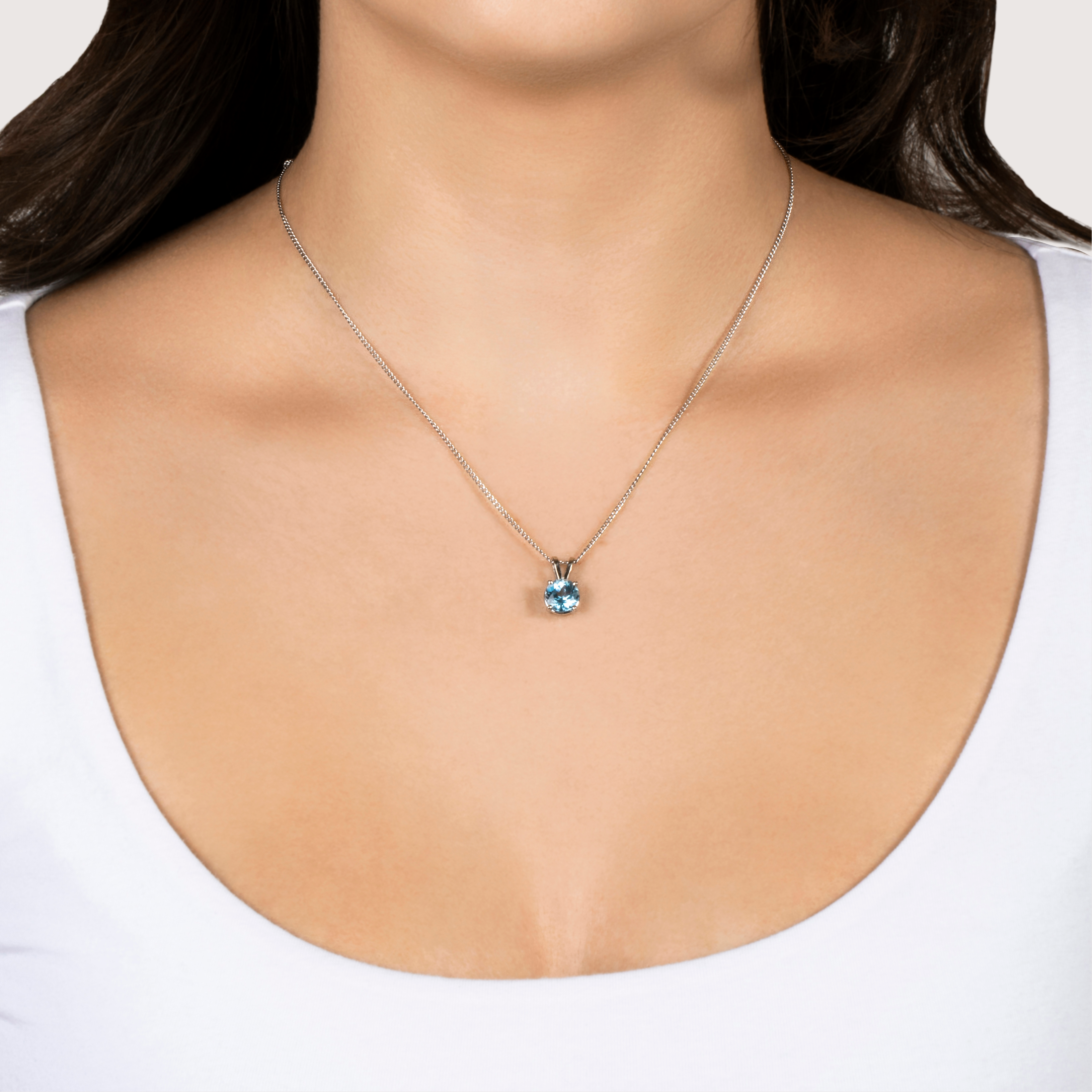 Vintage 14k White Gold 2.13ct Topaz Solitaire Pendant、mySite、hinf8tx79