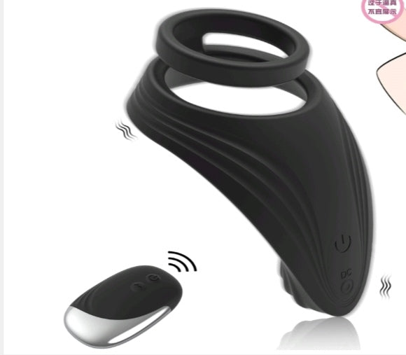 Calex Vibrating 3 Way Penis Ring | Stretchy | 10 Modes | Remote Control | USB | Extra Girth、mySite、bottomscart