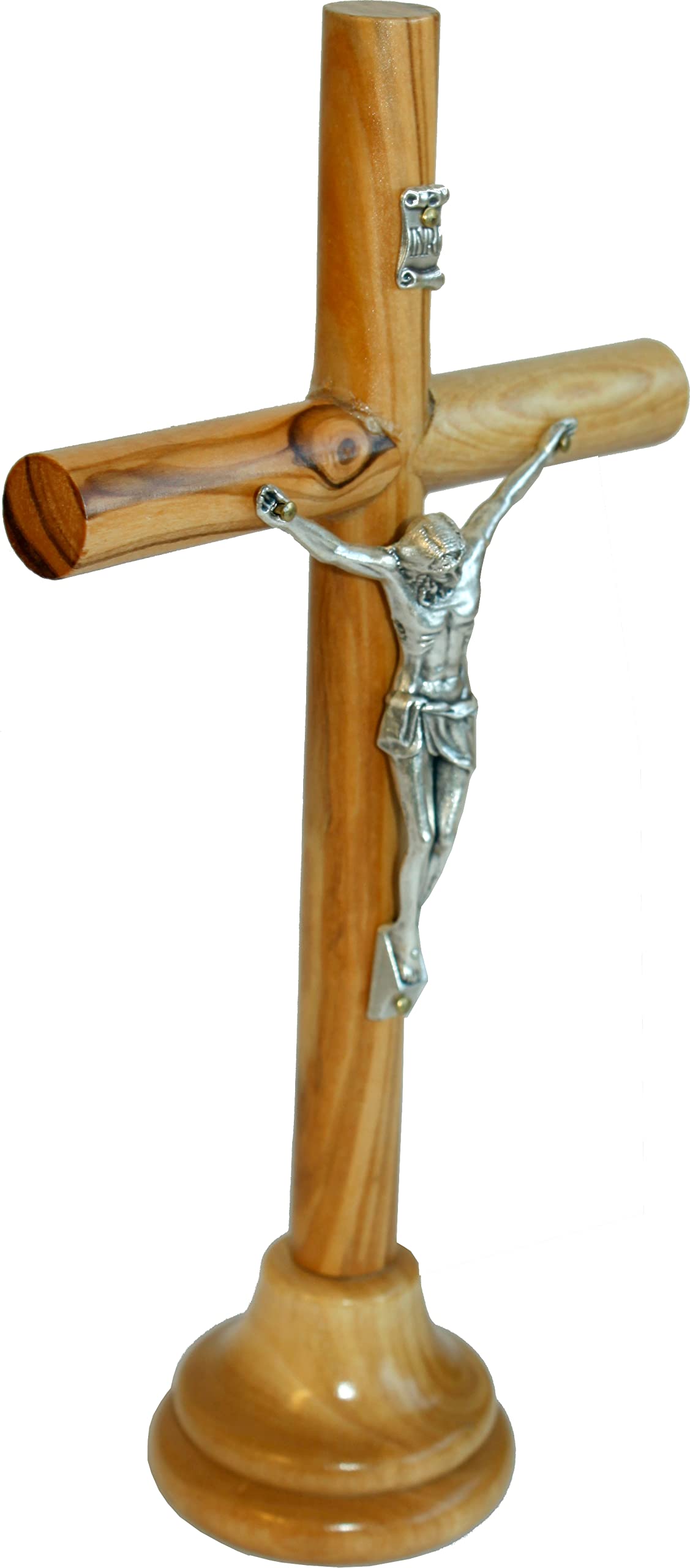 Holy Land Market Olive Wood Smooth Round Sticks Bethlehem Catholic Crucifix - Modern Style ( 7.5 Inches )、mySite、elrpsem3k