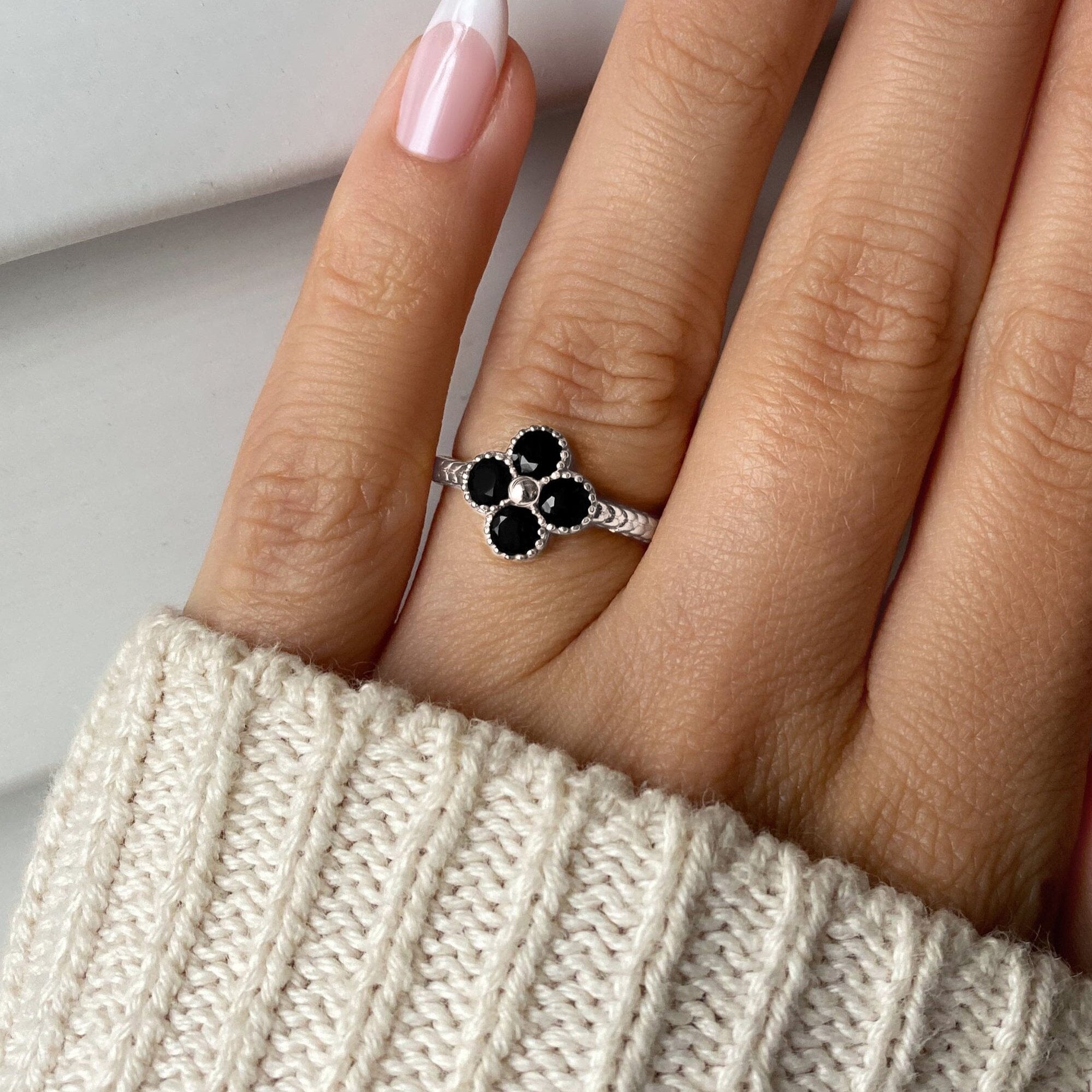 Lucky Me Ring - Black Obsidian、mySite、hinf8tx79