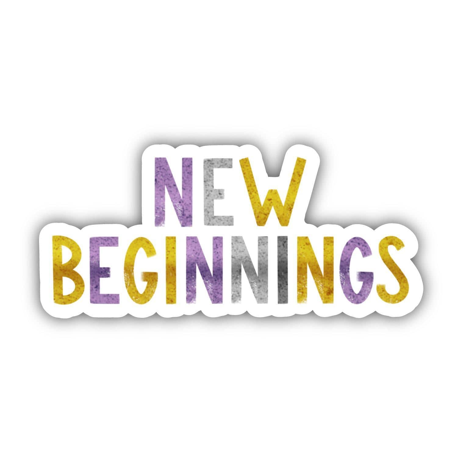  New Beginnings Positivity Lettering Sticker - Purple、mySite、elrpsem3k