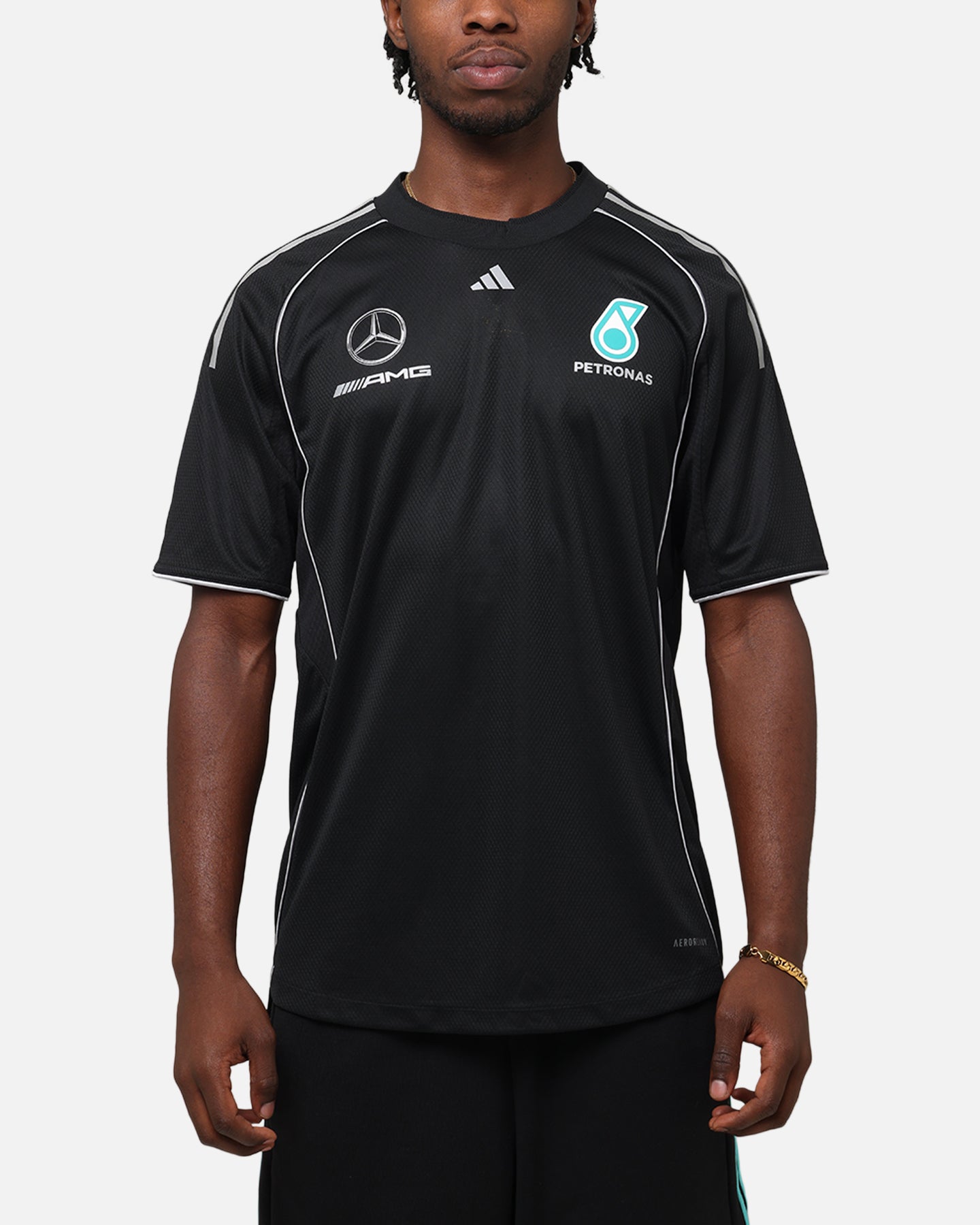 adidas x Mercedes-AMG PETRONAS Formula One F1 DNA T-Shirt Black/Silver、mySite、zt4zffjzw