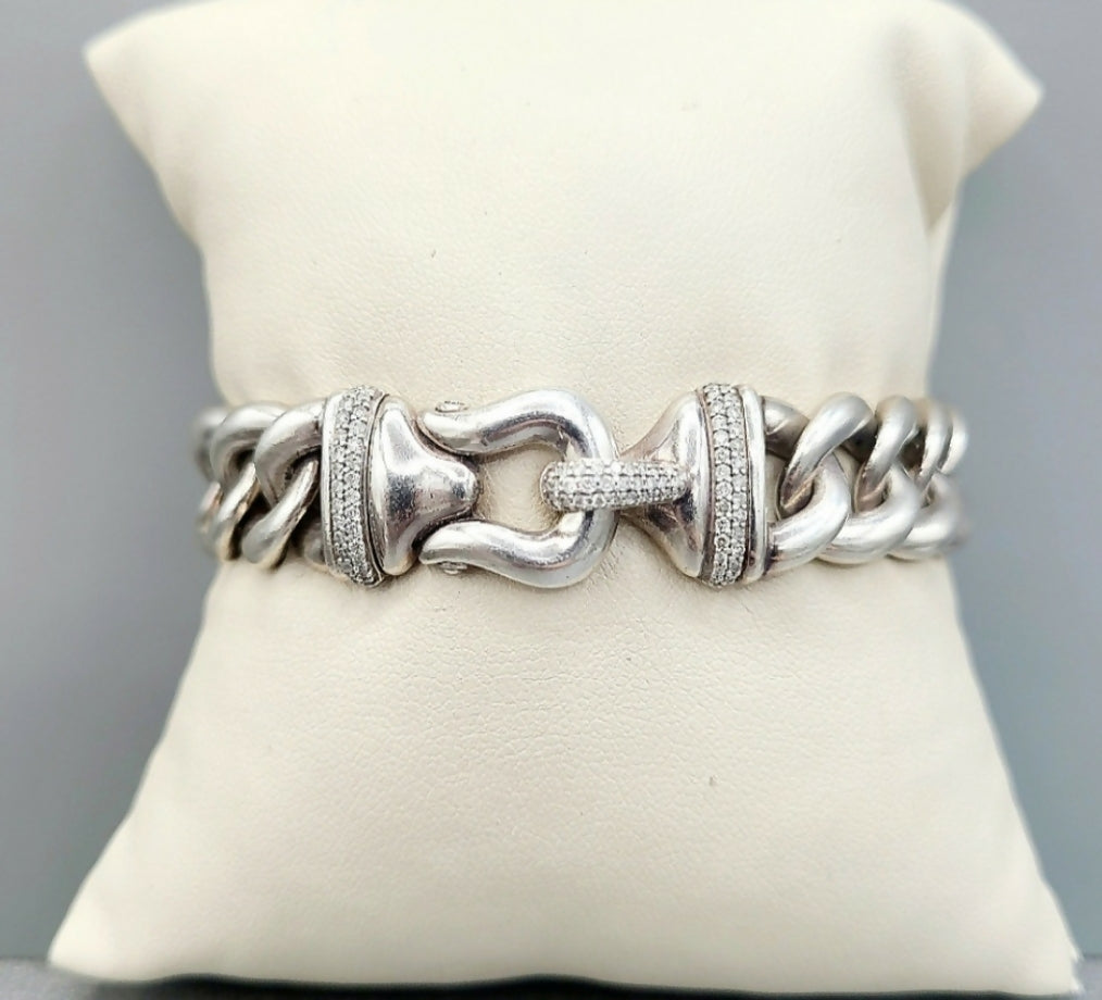 David Yurman 14mm Diamond Buckle Curb Link Bracelet、mySite、hinf8tx79