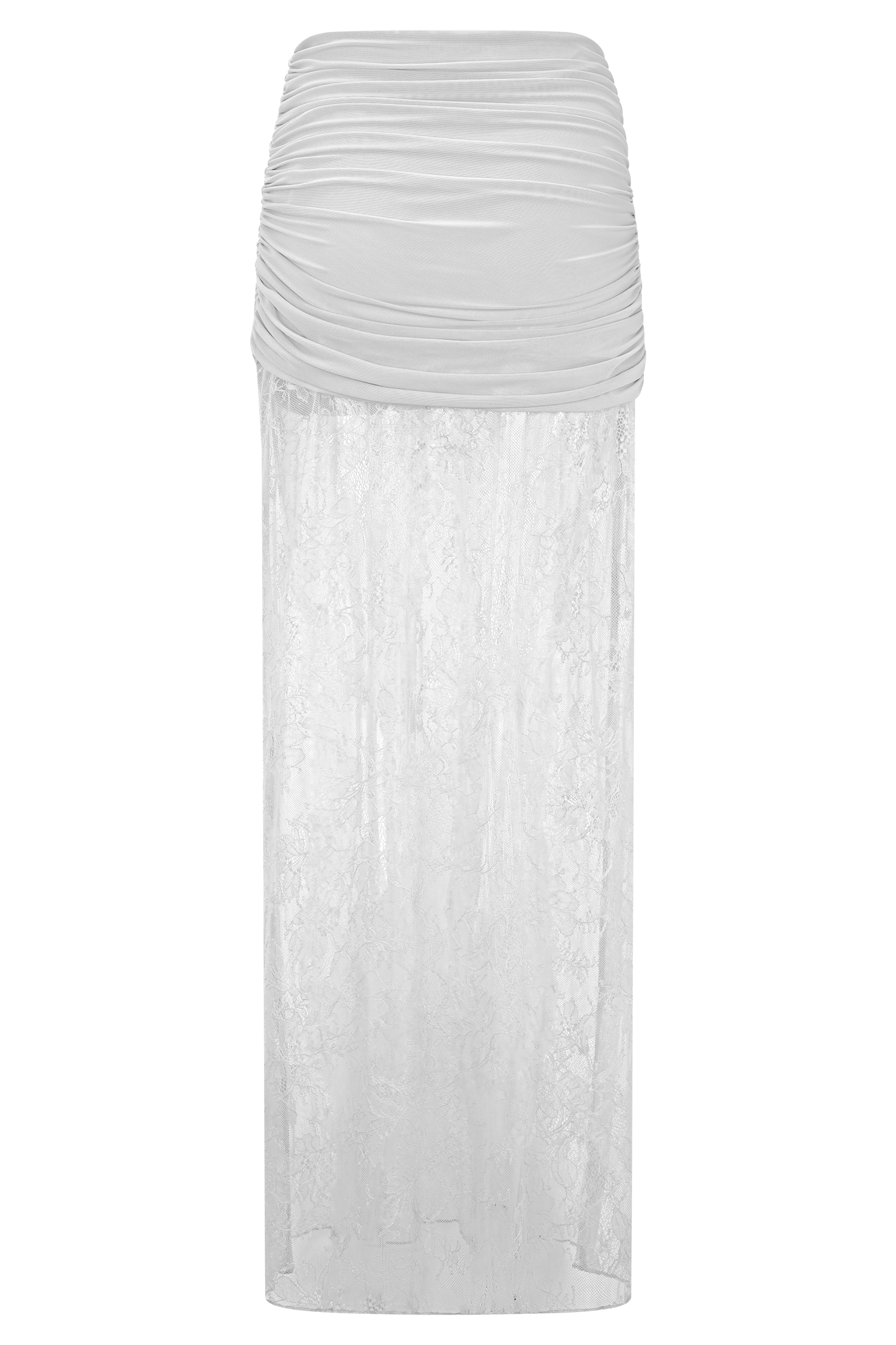 Guinevere Lace And Mesh Maxi Skirt - Ivory、mySite、solidvoid