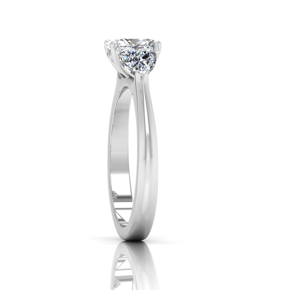 Three-Stone Oval & Heart Moissanite Engagement Ring、mySite、hinf8tx79