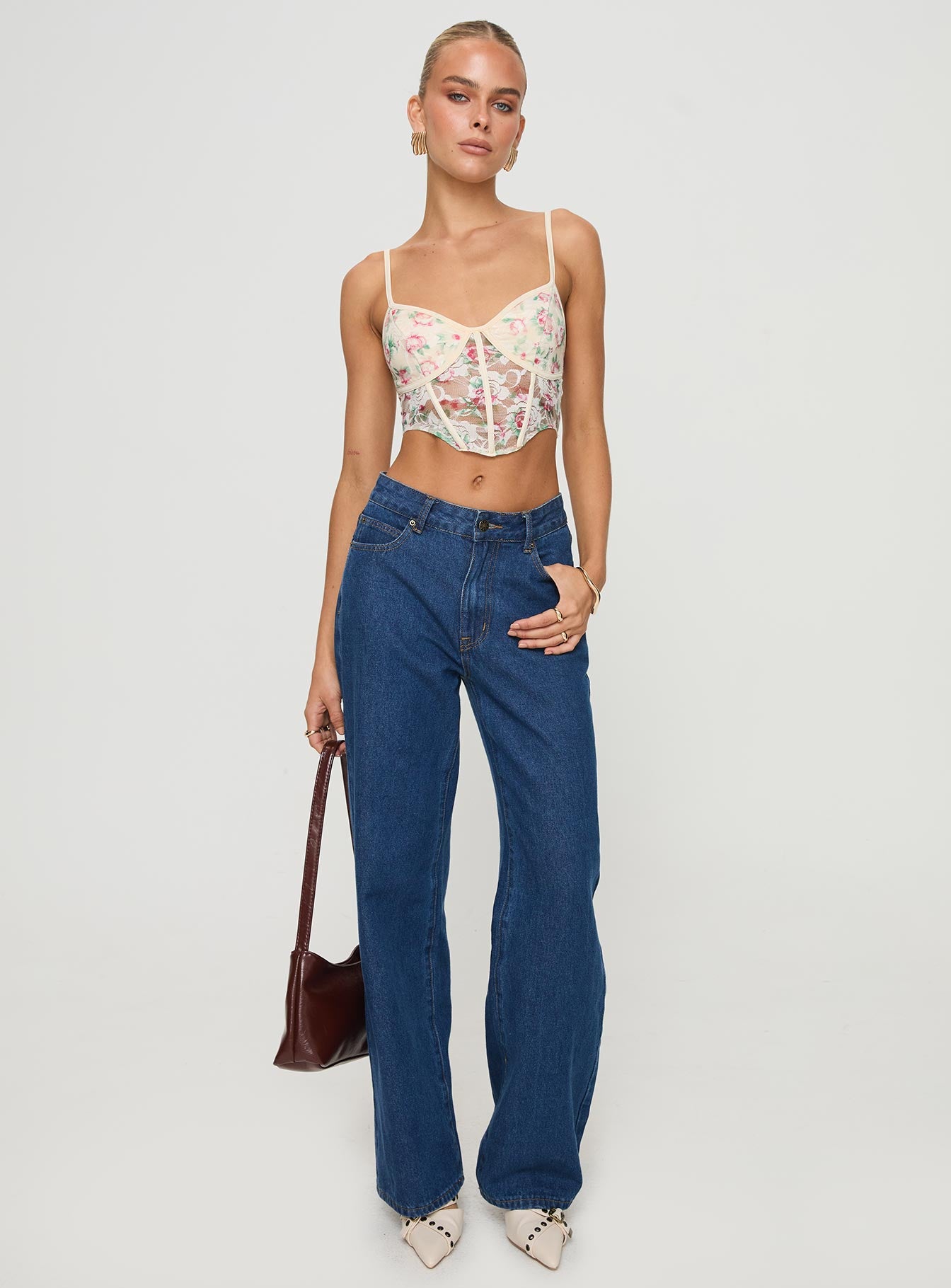 Romania Top Cream / Floral、mySite、solidvoid