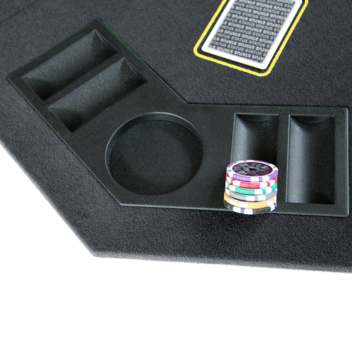 INO Design 48" Folding Poker Tabletop for 8-Player Texas Holdem Octagon Casino Game Portable Layout Mat Black、、casual