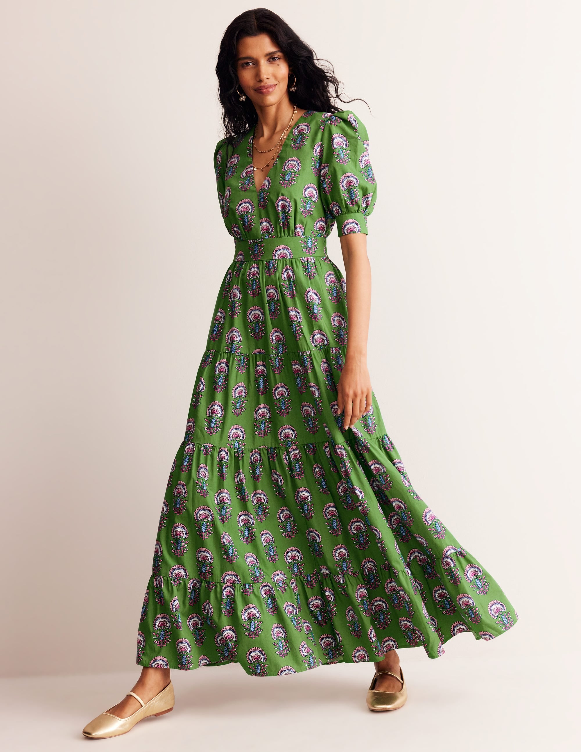 Bella Puff Sleeve Maxi Dress-Green Tambourine, Passion Bud、mySite、ashleygrahame