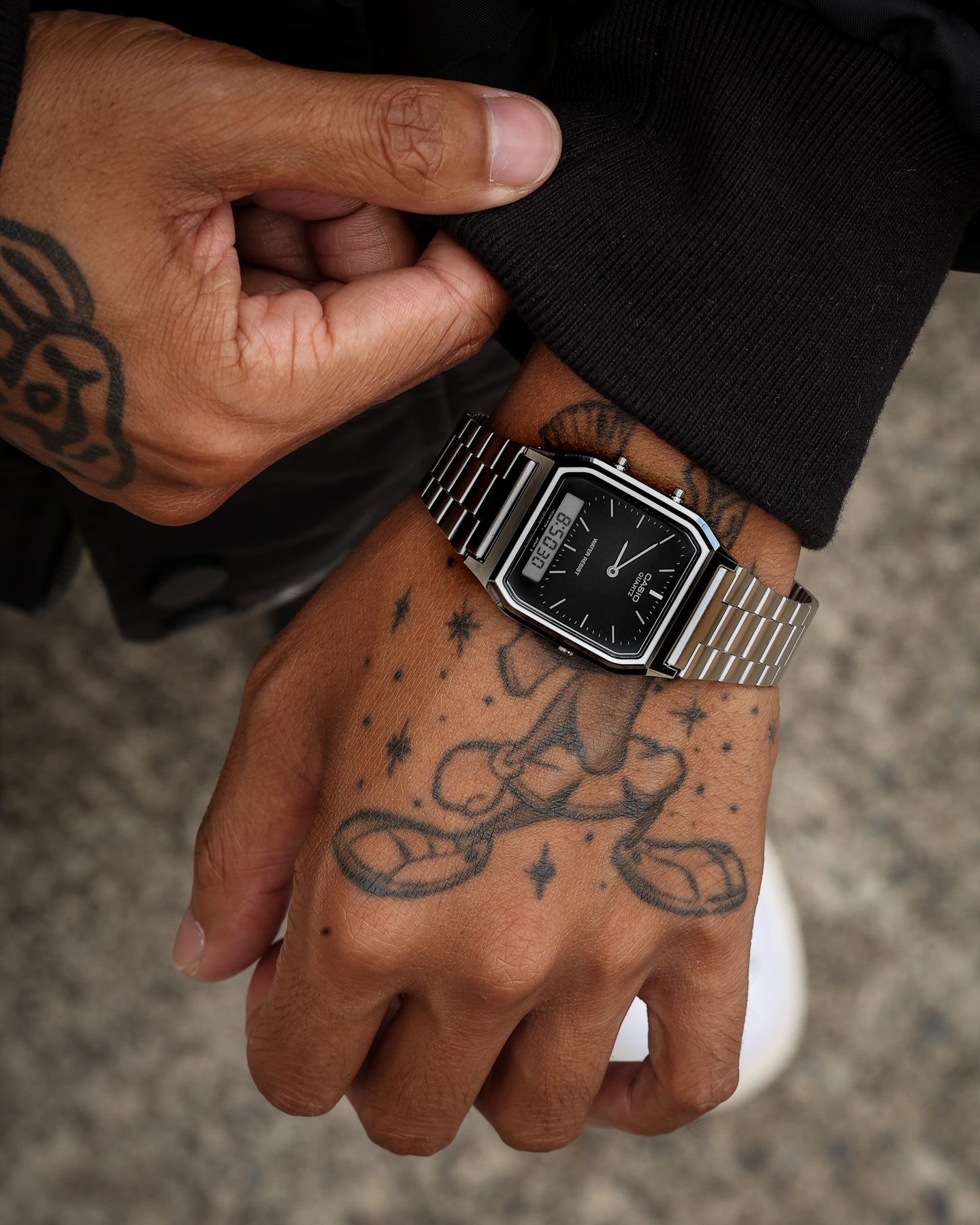 Casio AQ230A-1DS Watch Silver/Black、mySite、zt4zffjzw