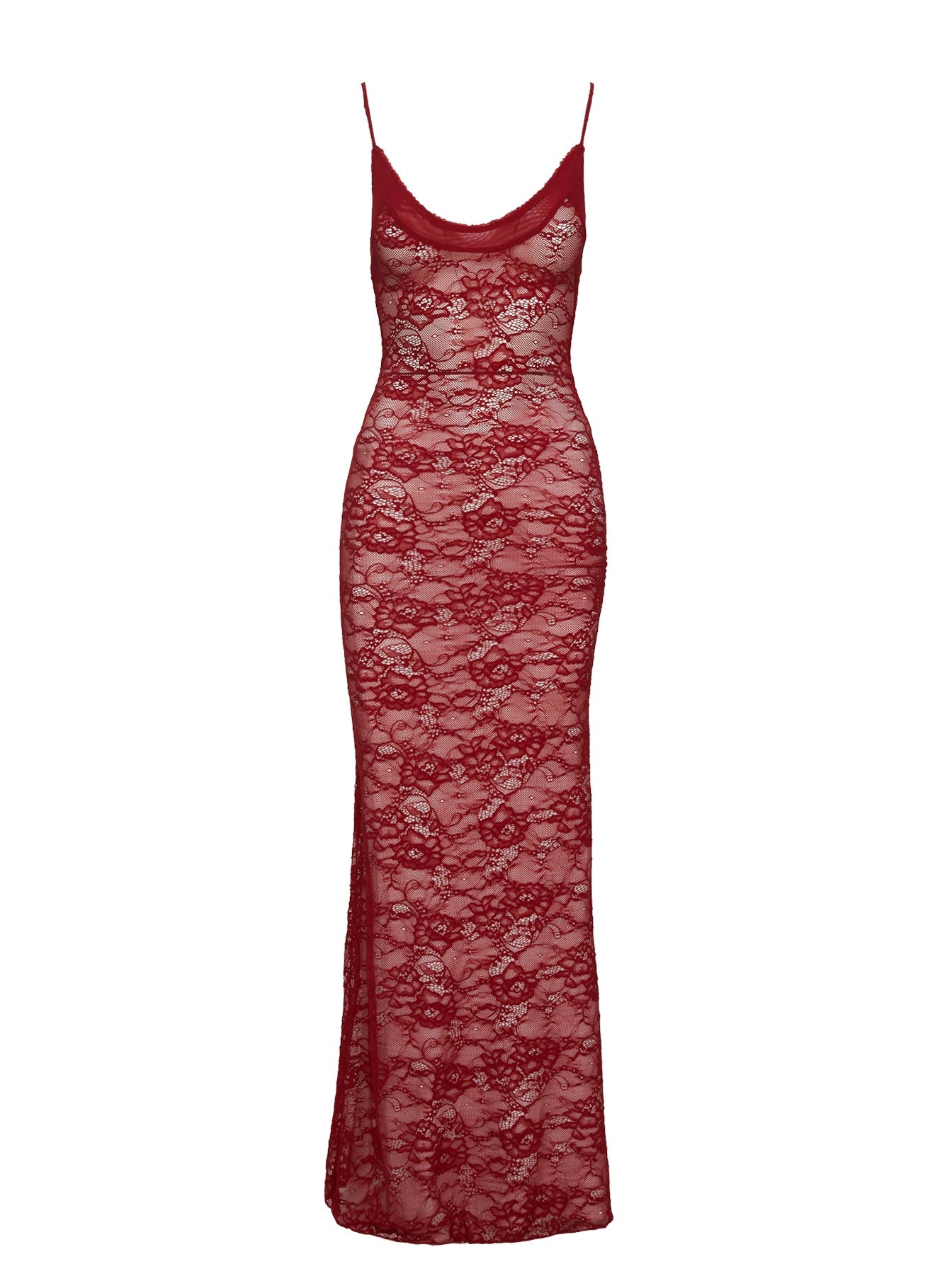 Dynamo Sheer Lace Maxi Dress Red、mySite、solidvoid