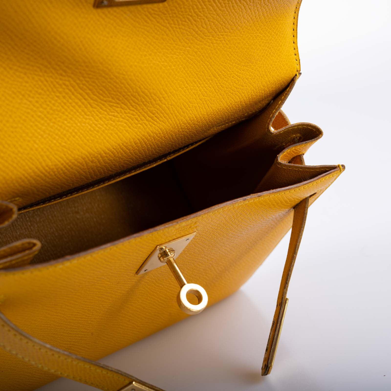 Hermès Kelly 20 Mini Sellier Jaune Courchevel leather Gold Hardware、mySite、garminoutage.com
